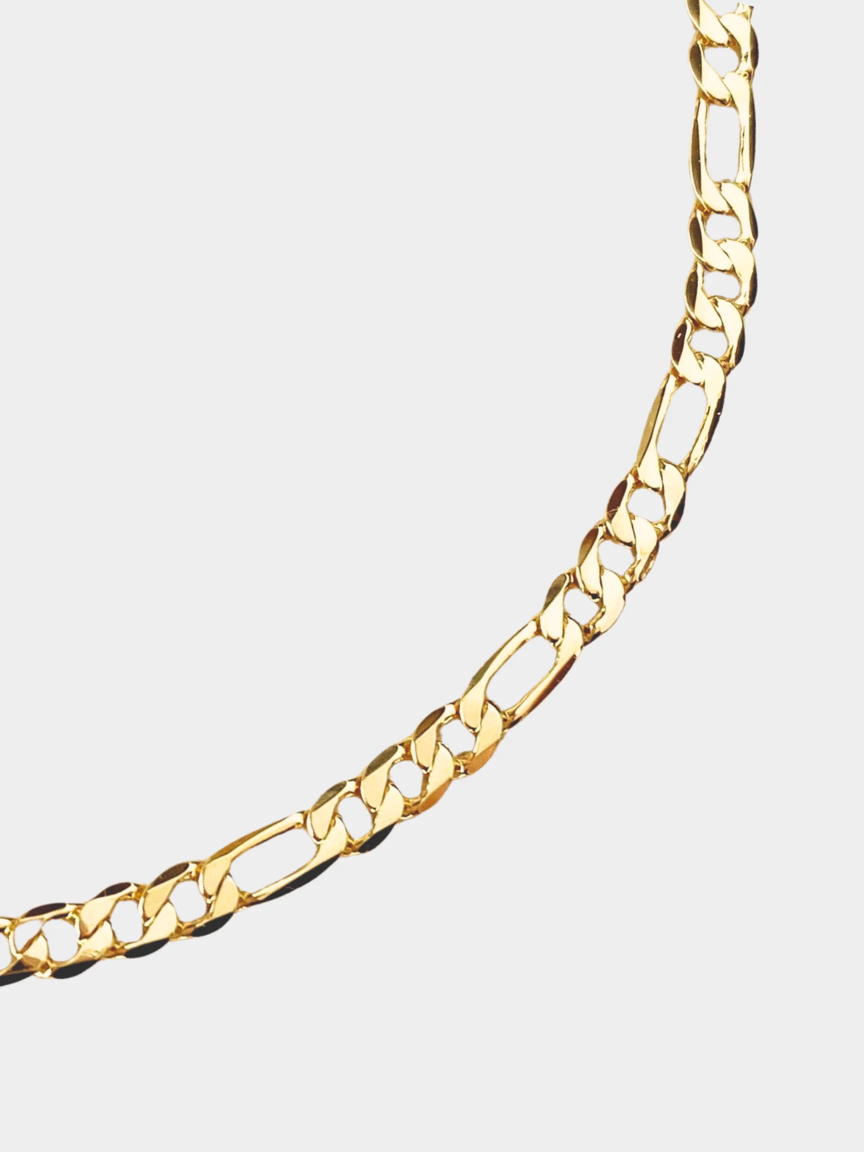 18k Gold Filled Flat Figaro Chain Bracelet - Image 3
