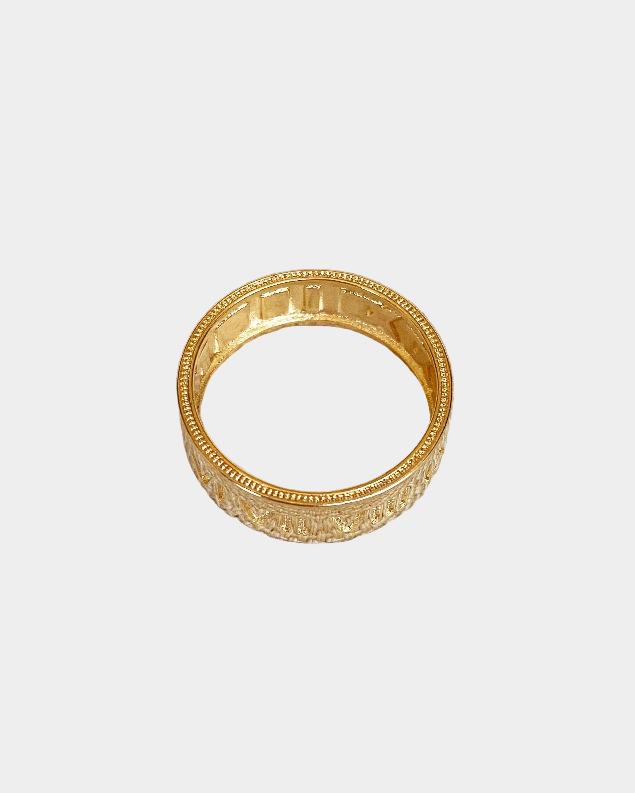 Gold Roman Numeral Band Ring in 18k Gold Fill - Image 2