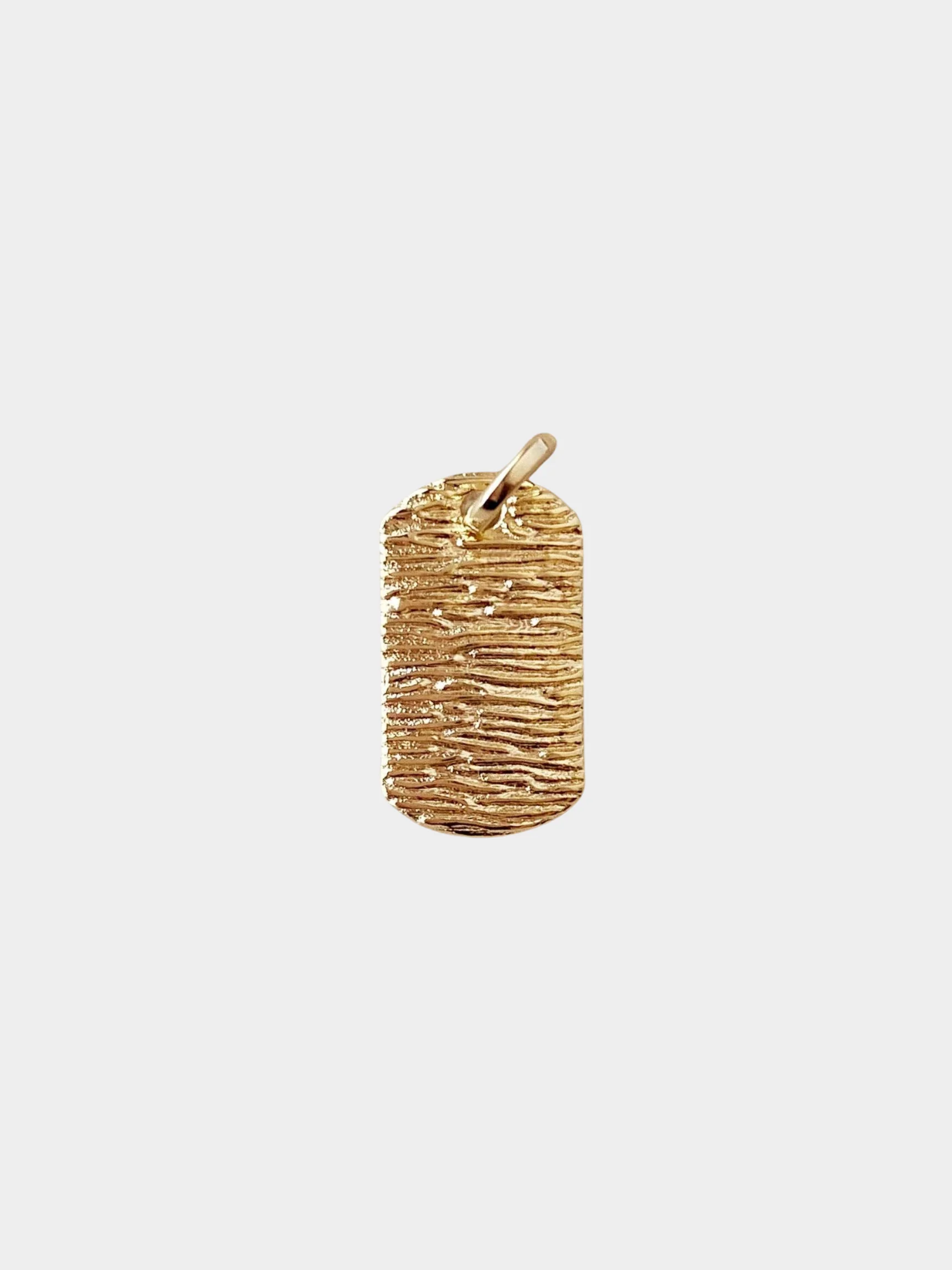 18k Gold Filled Textured Dog Tag Pendant
