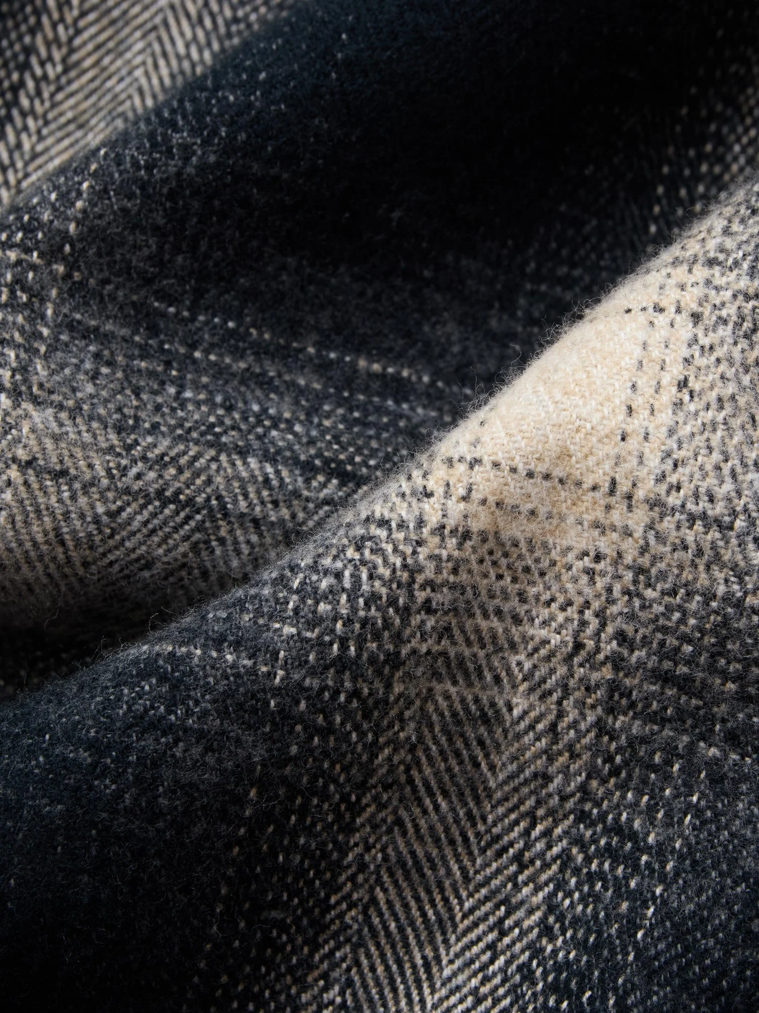 Crosscut Flannel in Black Ombre Plaid - Image 3