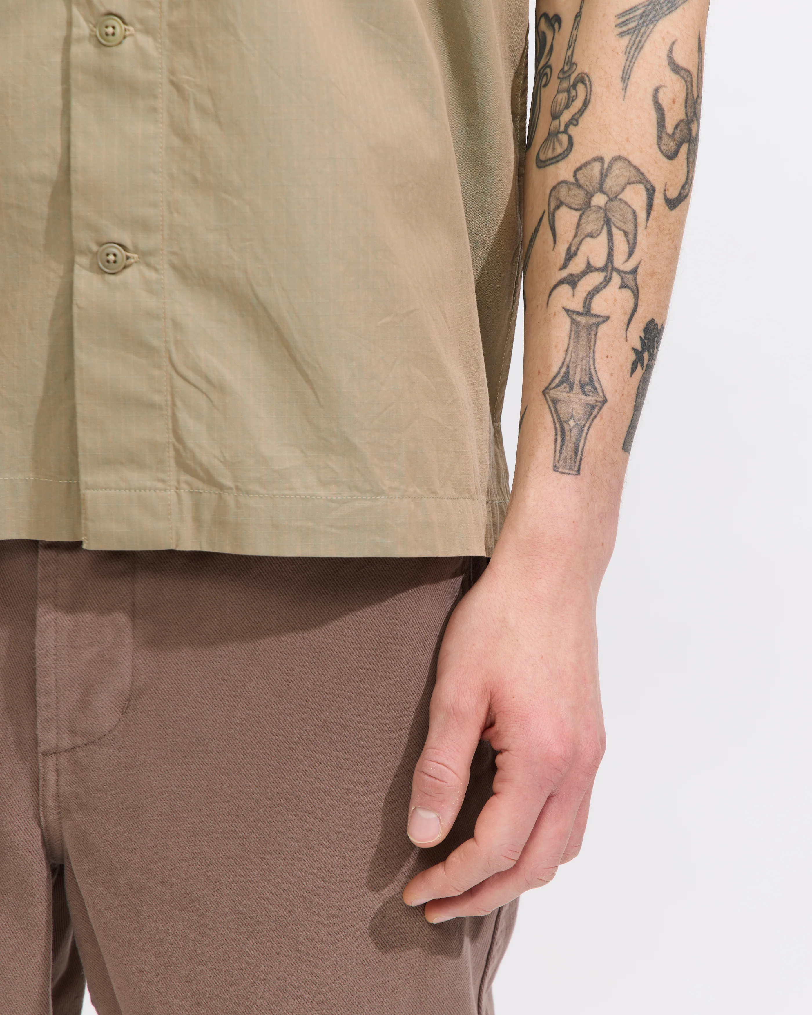 Short Sleeve Workshirt in Iridescent Ripstop - Image 4