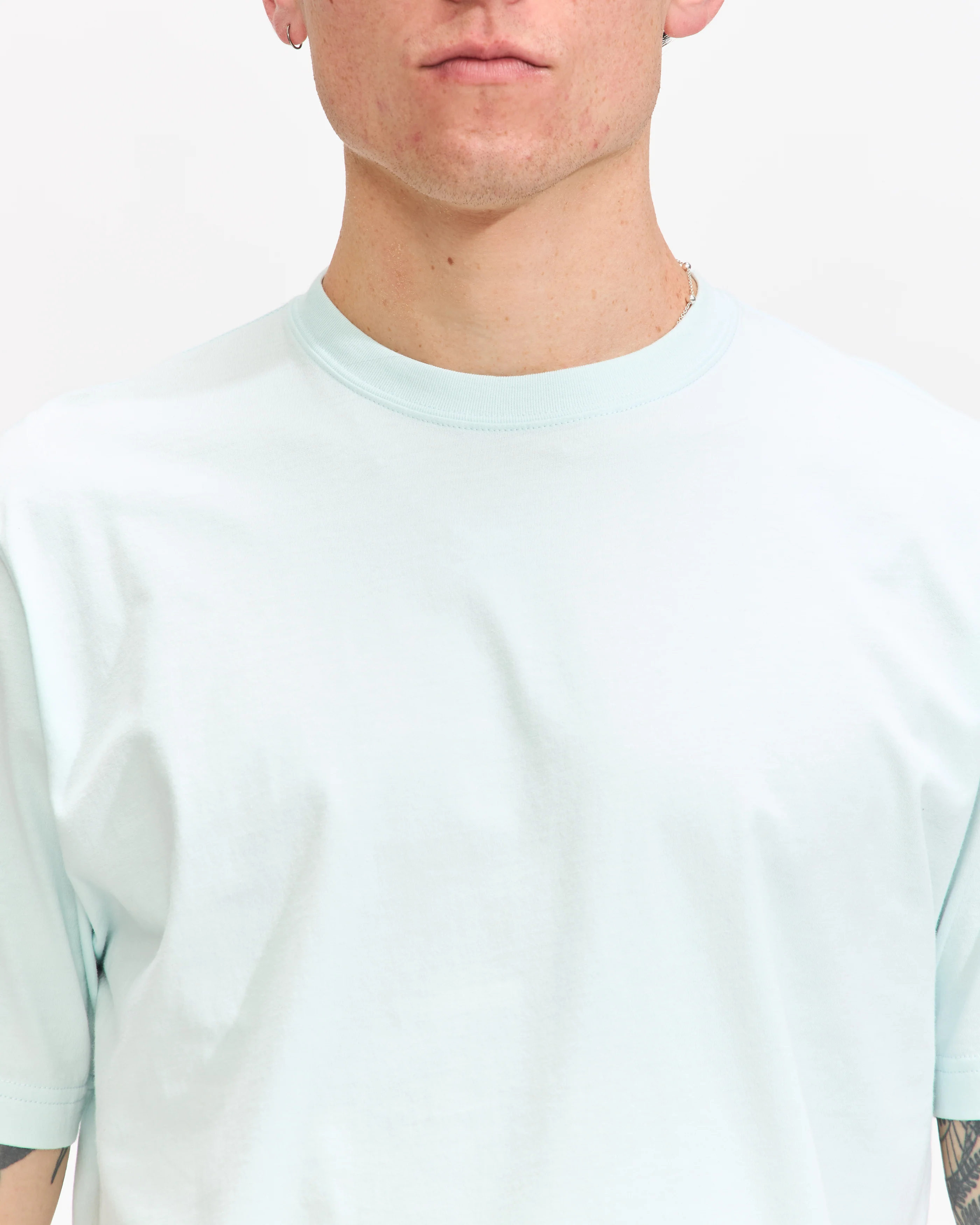 Crew Neck Tee in Sax - Image 2