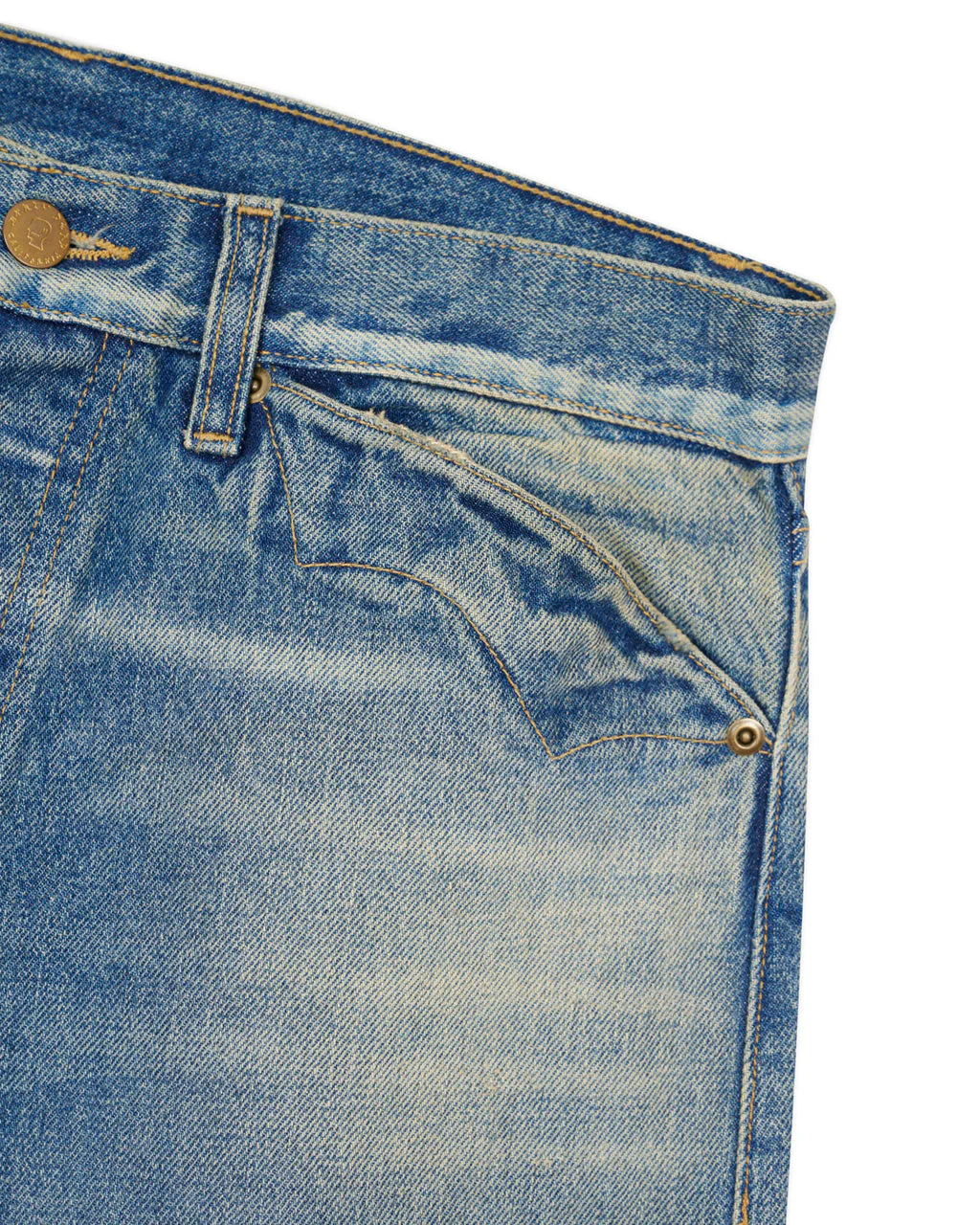 Type 00 15oz. Selvedge Denim Pant in Washed Indigo - Image 3