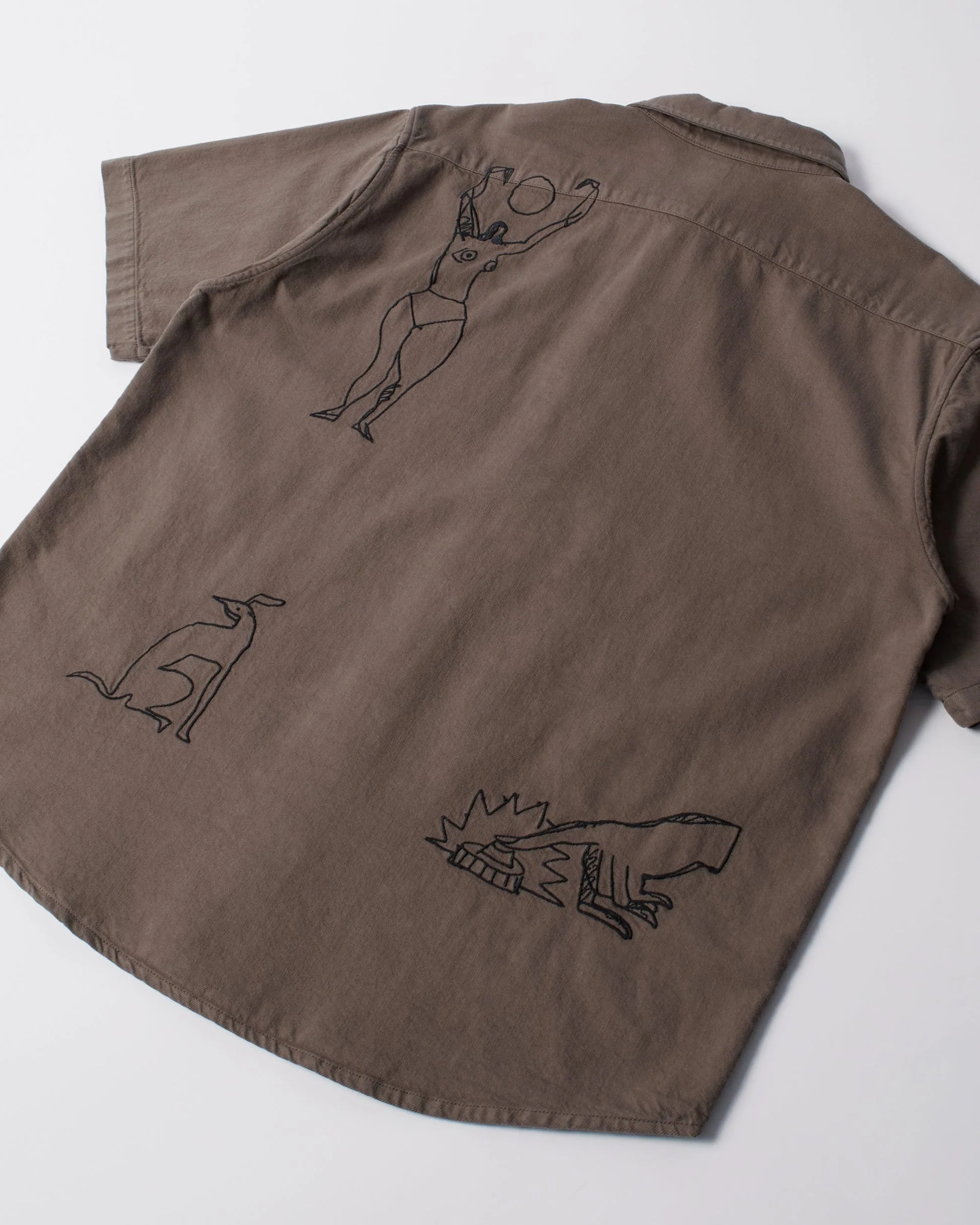 Crooked Face Short Sleeve Shirt in Brown - Image 7