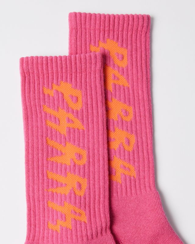 Spiked Crew Socks in Pink - Image 2