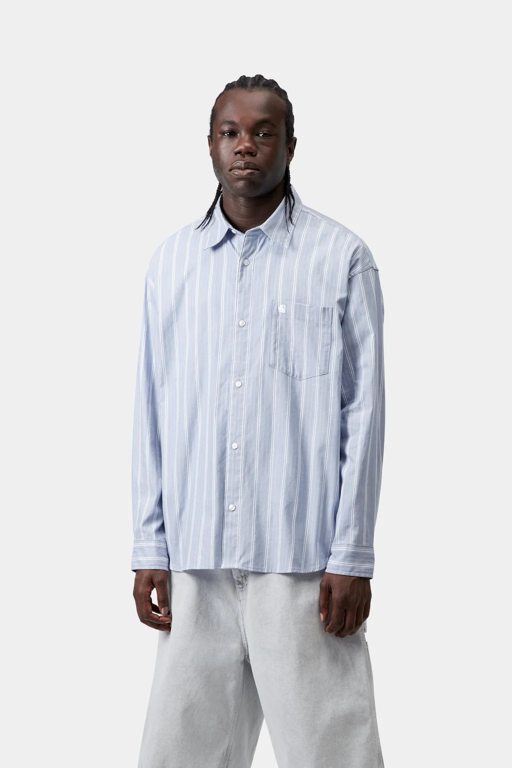 L/S Beale Stripe Shirt in Gentle Blue - Image 2