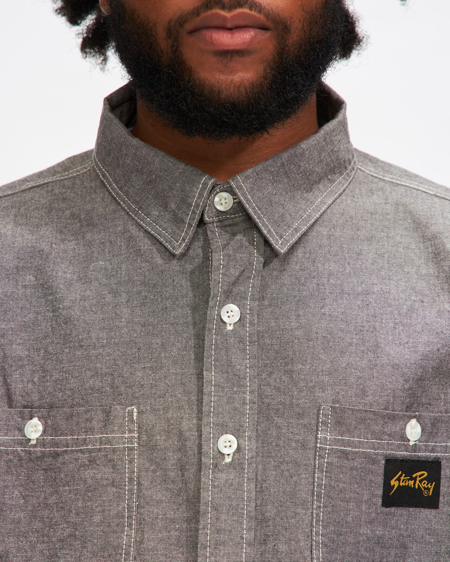 Chambray Shirt in Black - Image 2