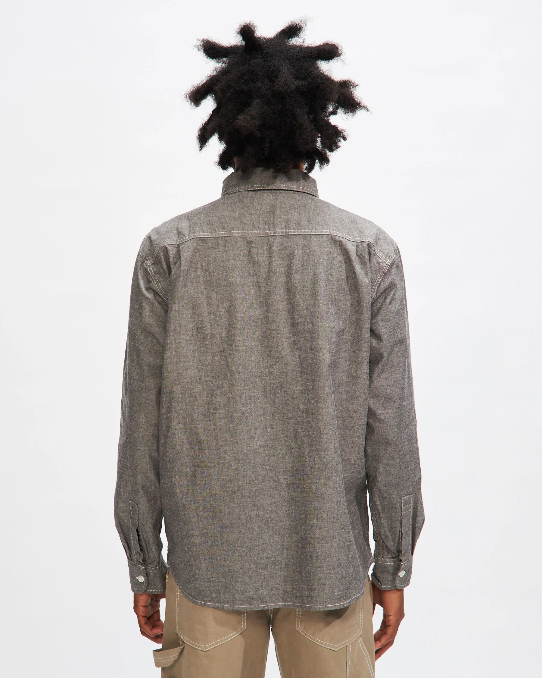 Chambray Shirt in Black - Image 3