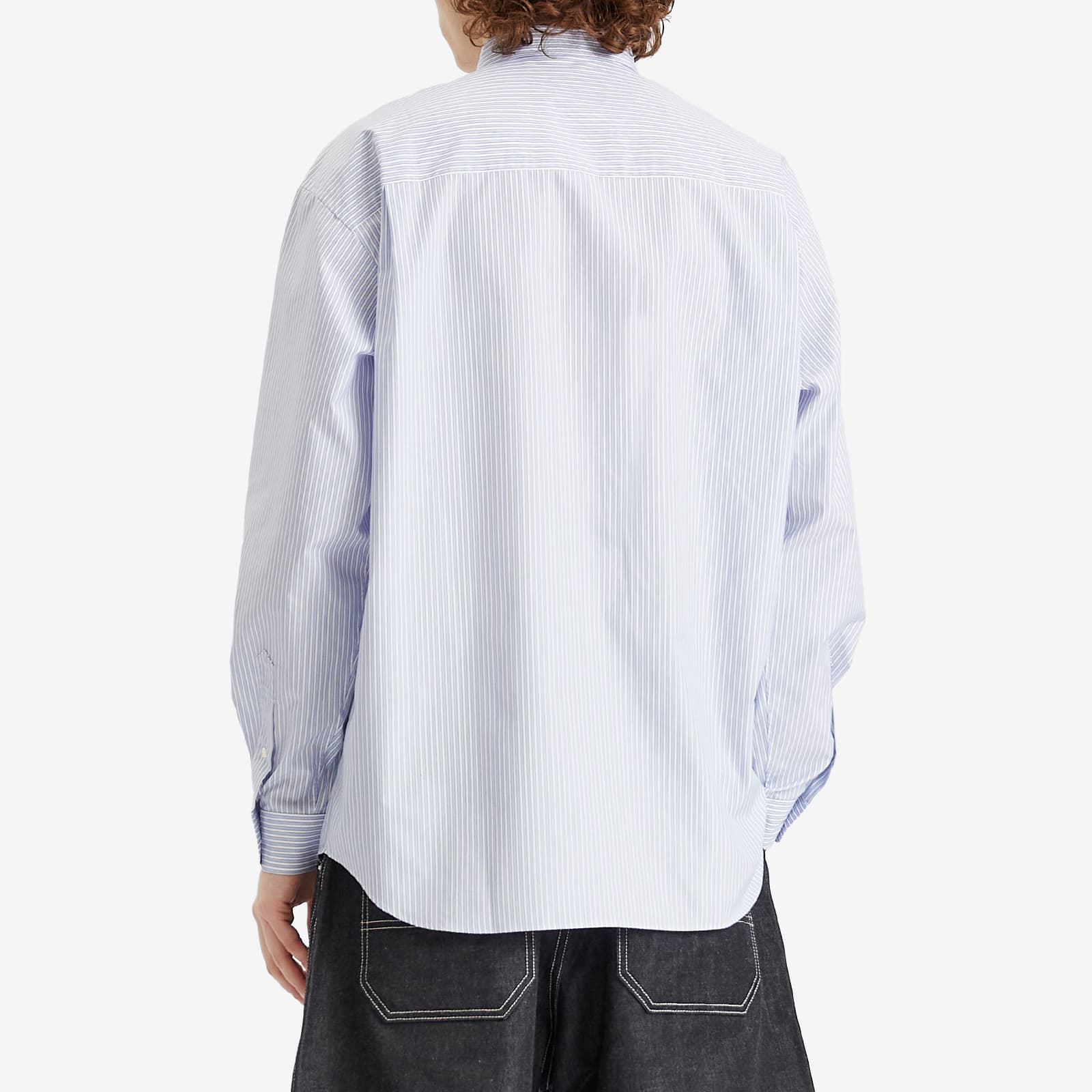 Broad Stripe Cutout Shirt in Sax Stripe - Image 3