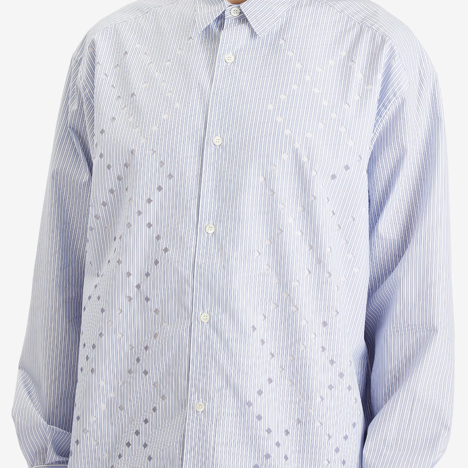 Broad Stripe Cutout Shirt in Sax Stripe - Image 4
