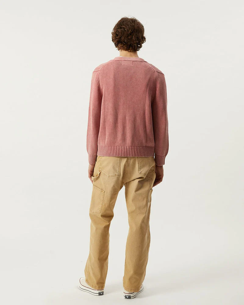 Acid Wash Cardigan in Red - Image 3