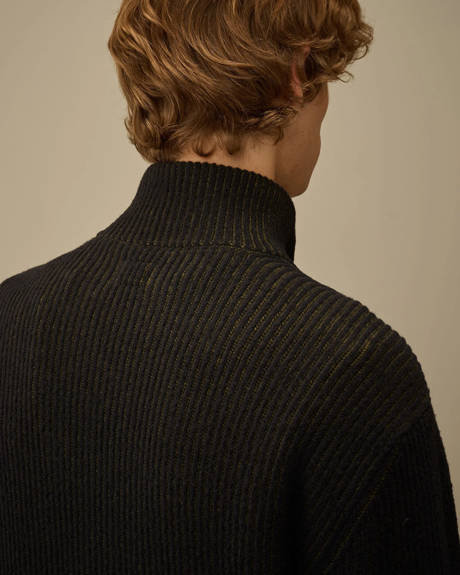 Fleece Knit Half Zip Sweater in Capers - Image 5