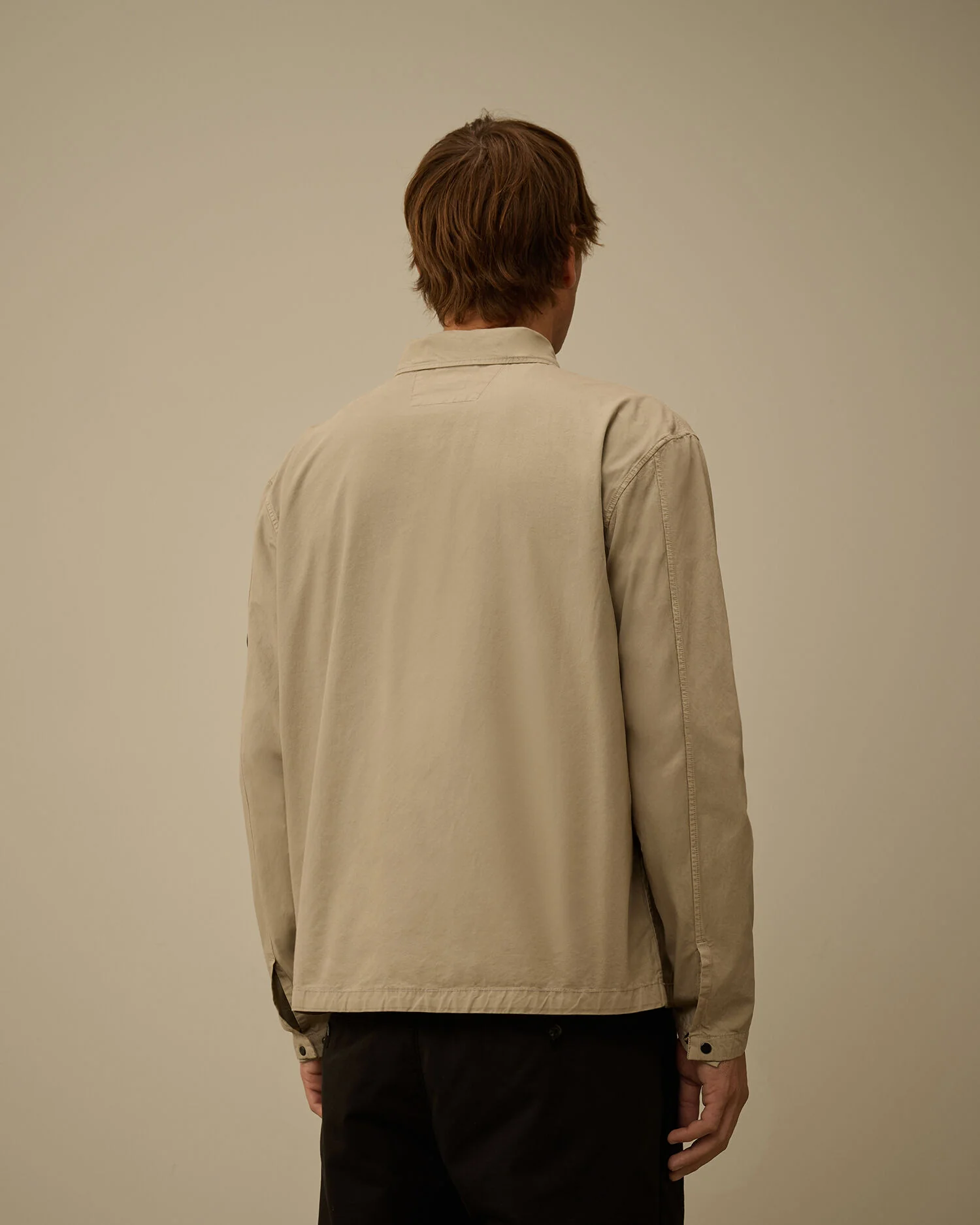 Microreps Peached Lens Button Overshirt in London Fog - Image 3