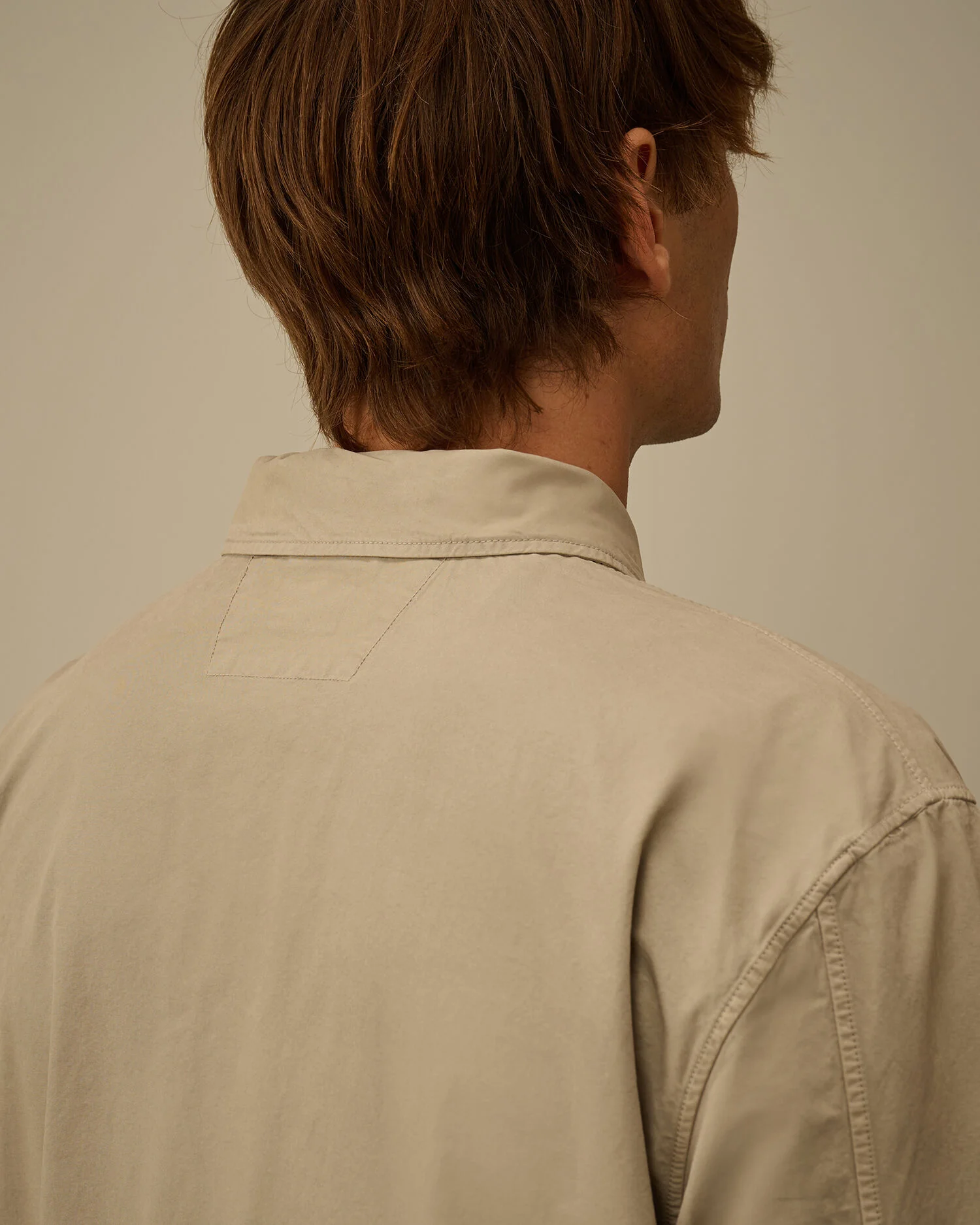 Microreps Peached Lens Button Overshirt in London Fog - Image 5