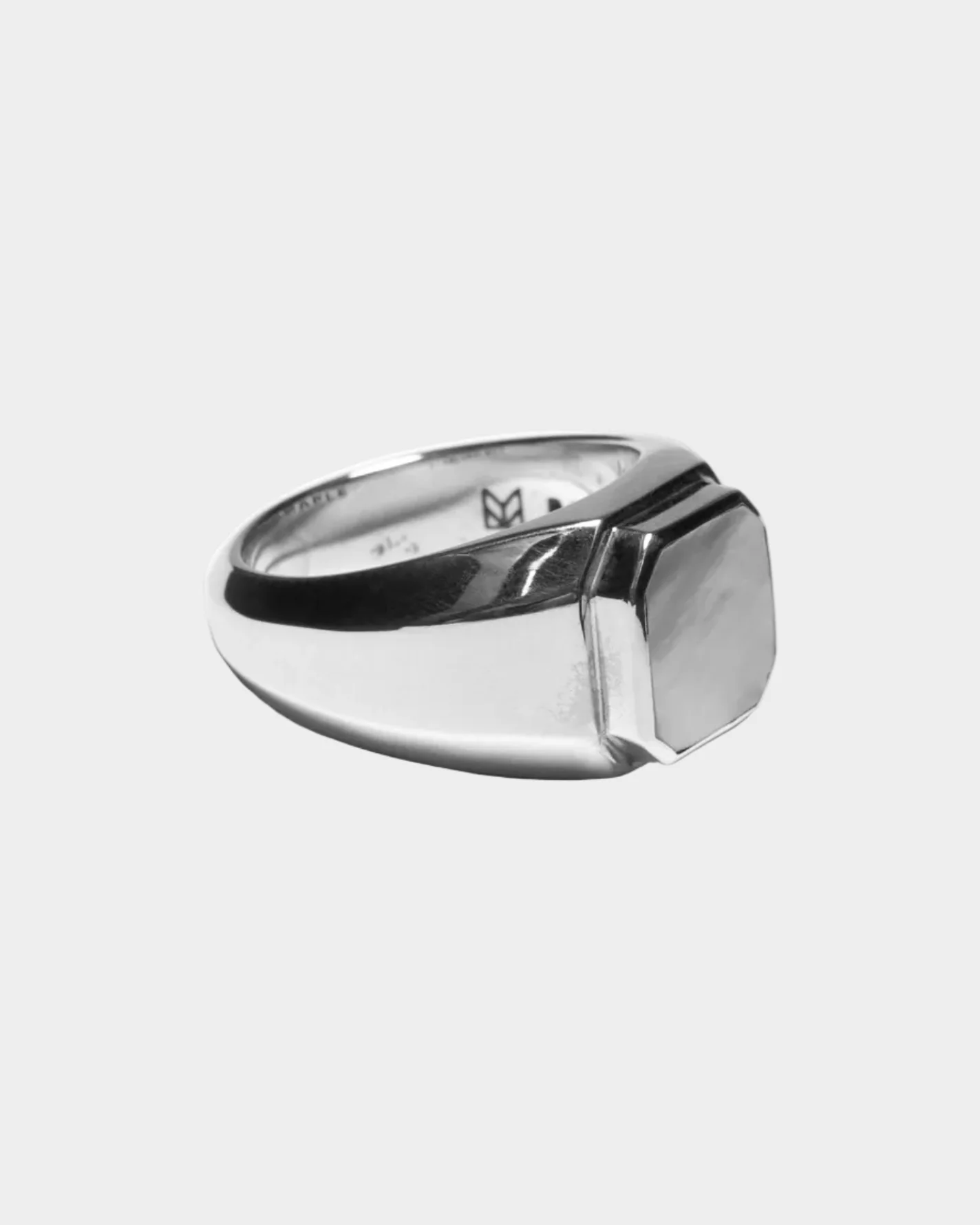 Duppy Signet Ring in Silver/Mother of Pearl - Image 2