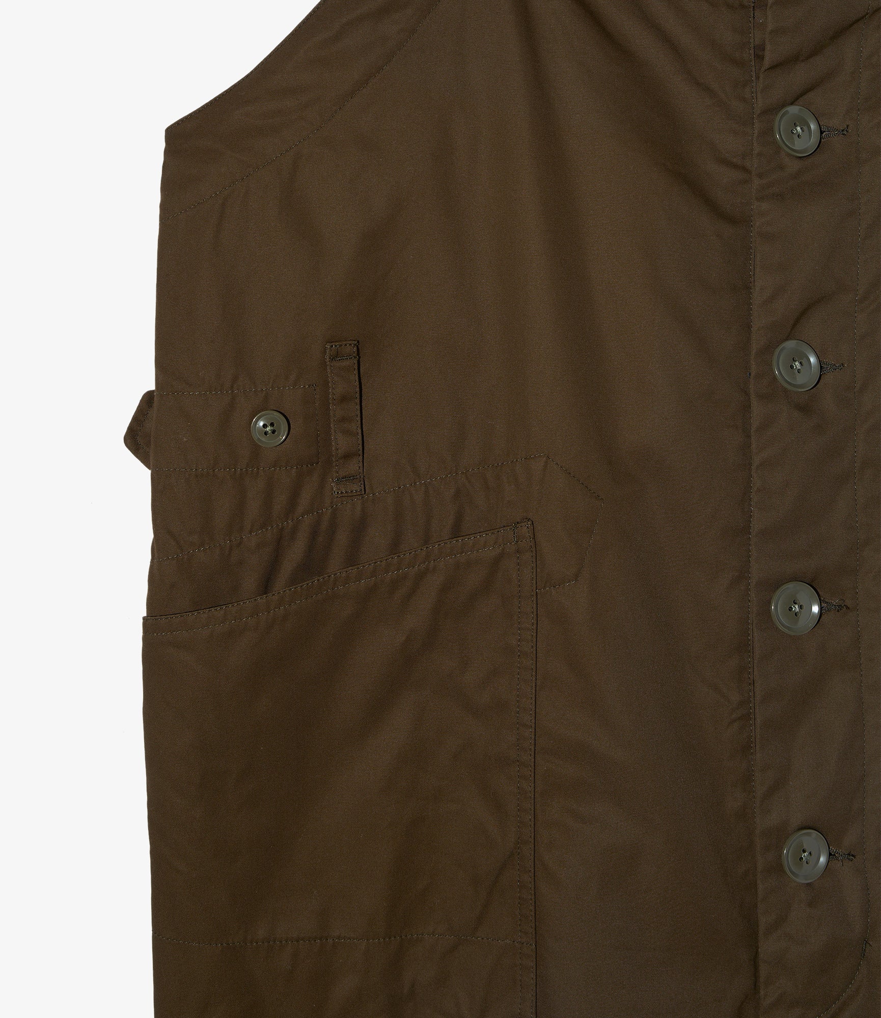 Overalls in Dark Olive Cotton Ventile Twill - Image 3
