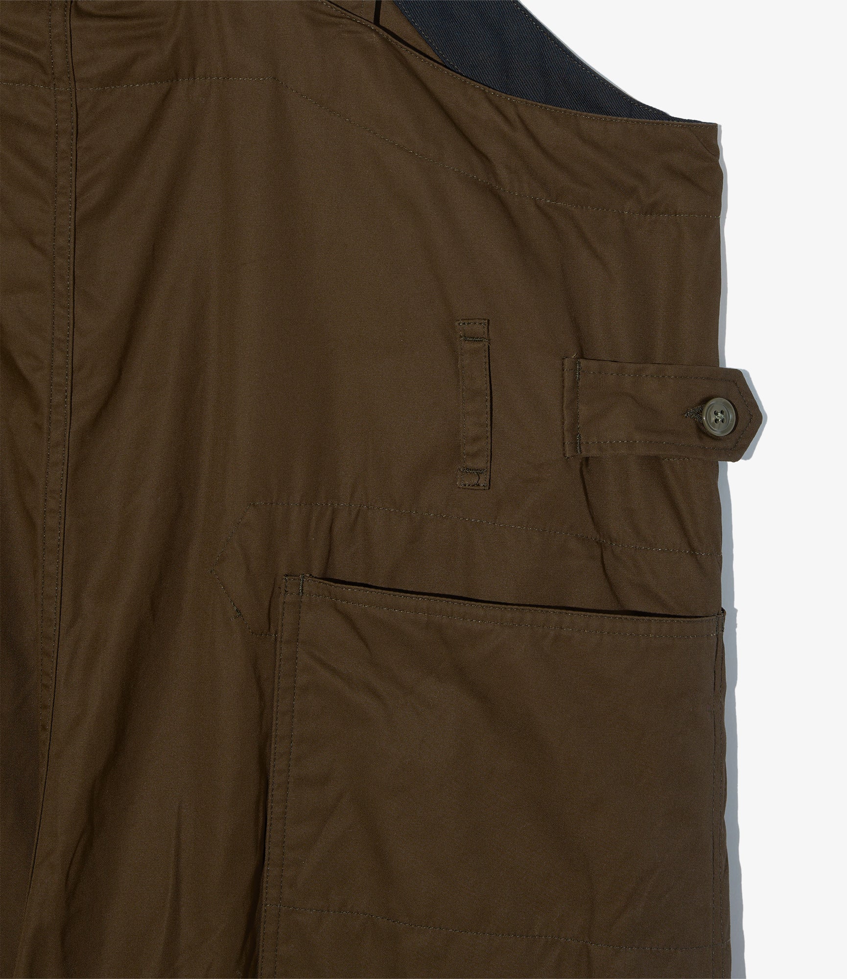 Overalls in Dark Olive Cotton Ventile Twill - Image 4