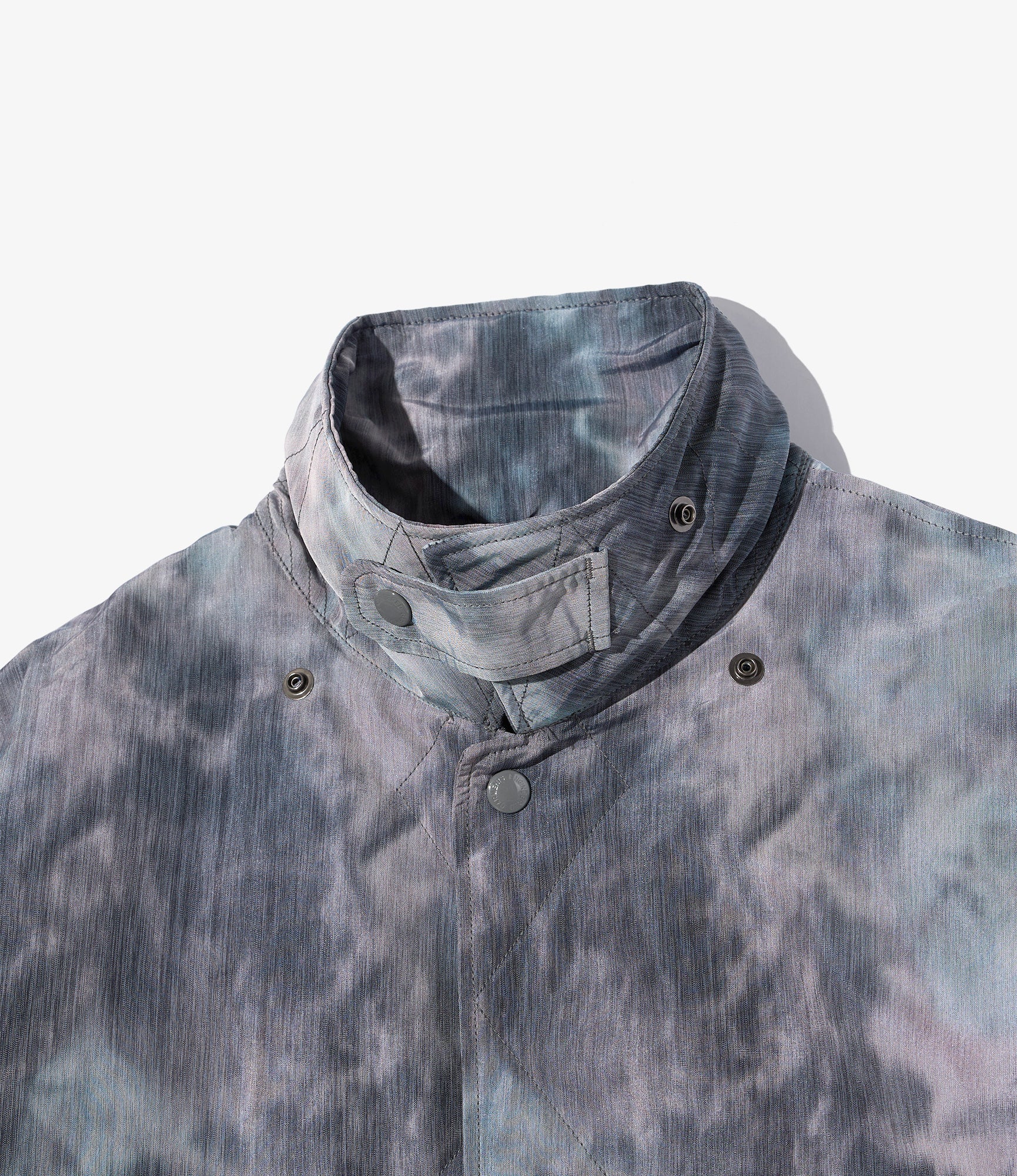 Wind Breaker in Charcoal Polyester Smoke Print - Image 3