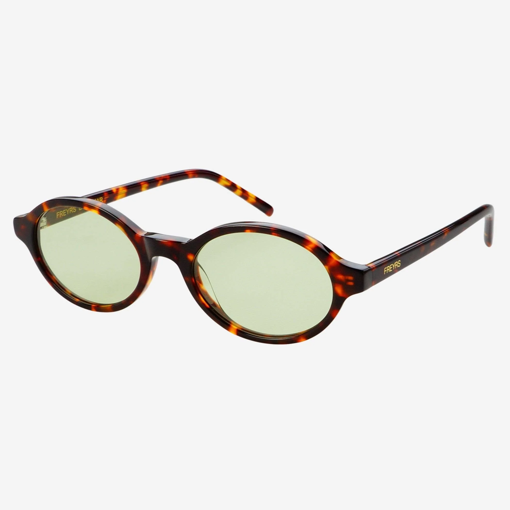 Zoe Acetate Round Sunglasses in Tortoise / Light Green - Image 3