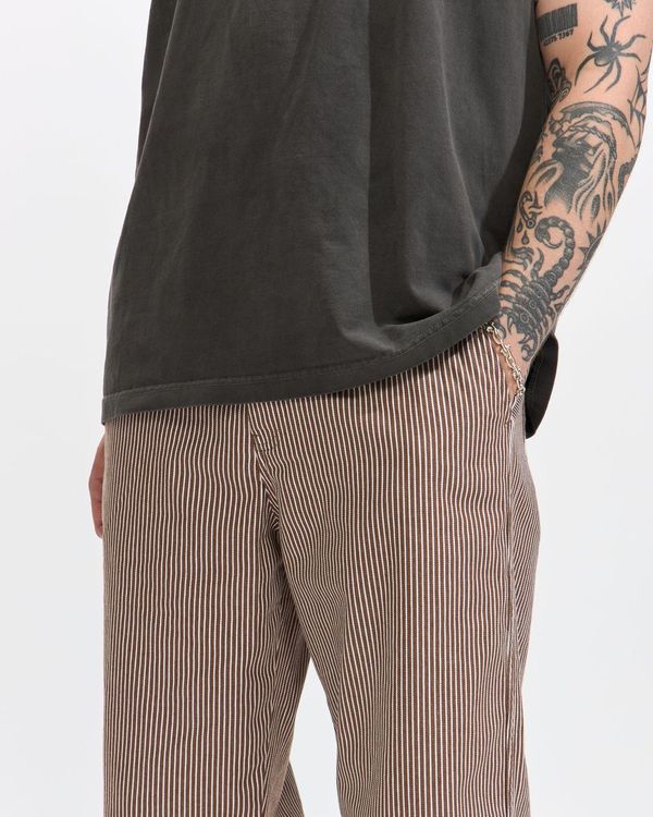 George Stripe Cotton Twill Pant in Dark Earth - Image 2