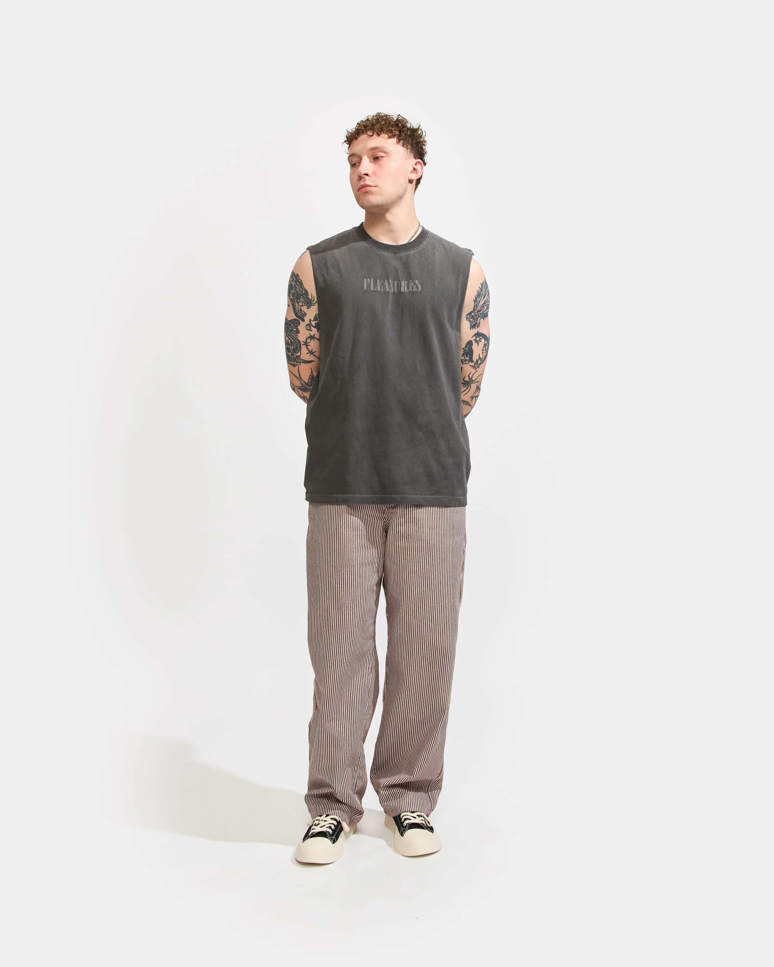 George Stripe Cotton Twill Pant in Dark Earth - Image 5