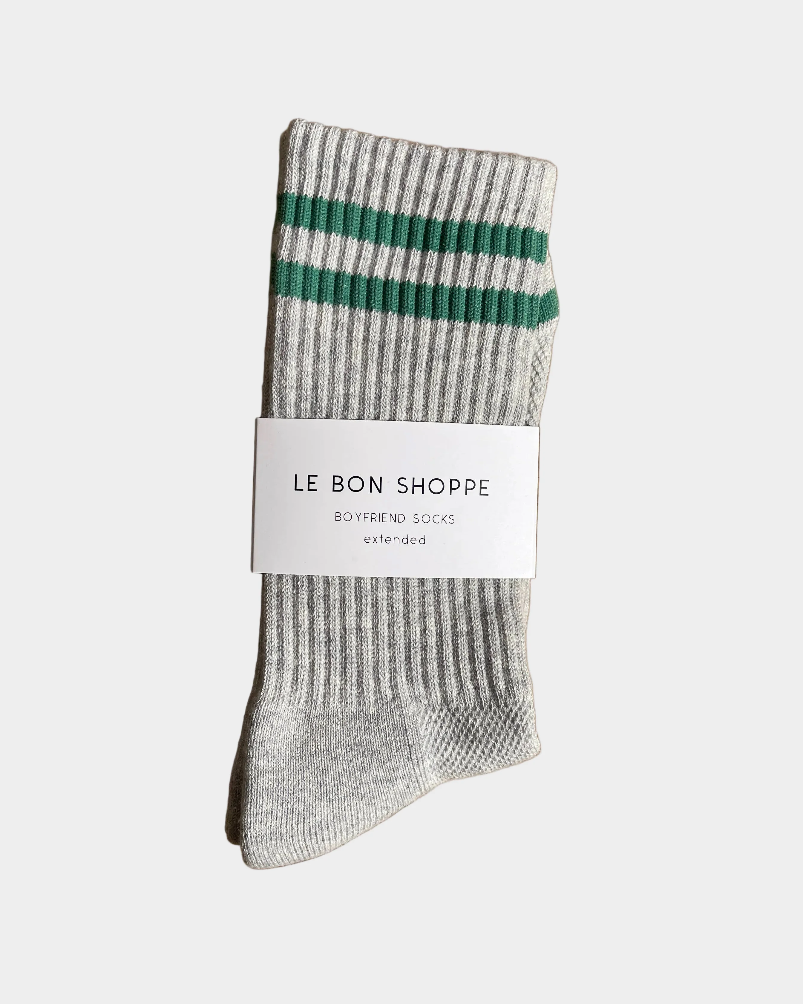 Extended Boyfriend Socks in Light Grey - Image 2