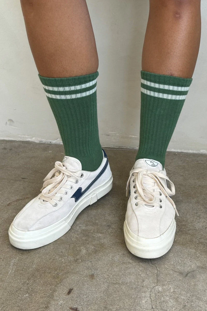 Extended Boyfriend Socks in Moss - Image 3