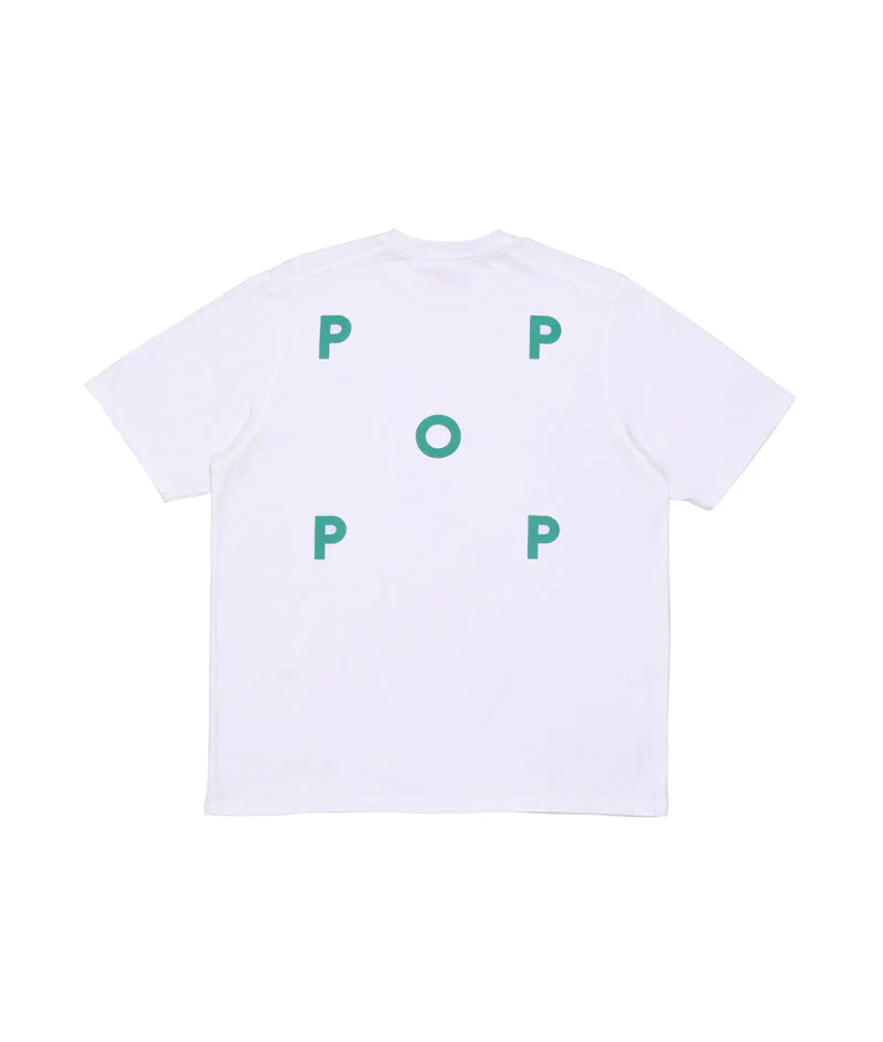 Logo T-Shirt in White/Peacock Green - Image 5