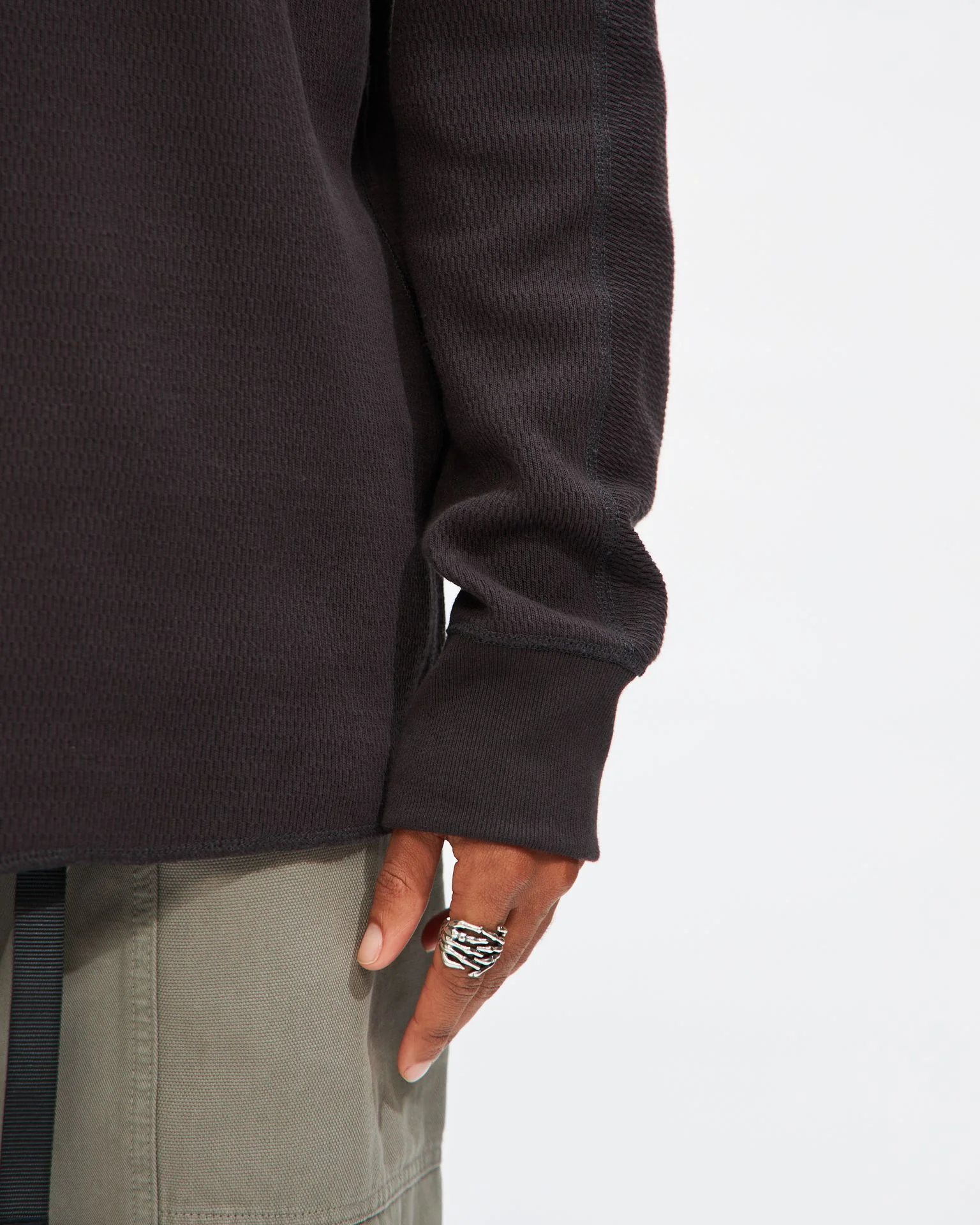 Louis Thermal Hoodie in Sumi Black - Image 4