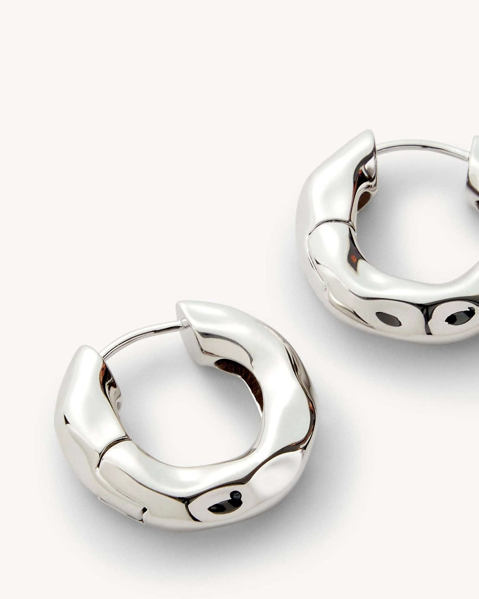 Wavy Chunky Hoops in Silver - Image 2