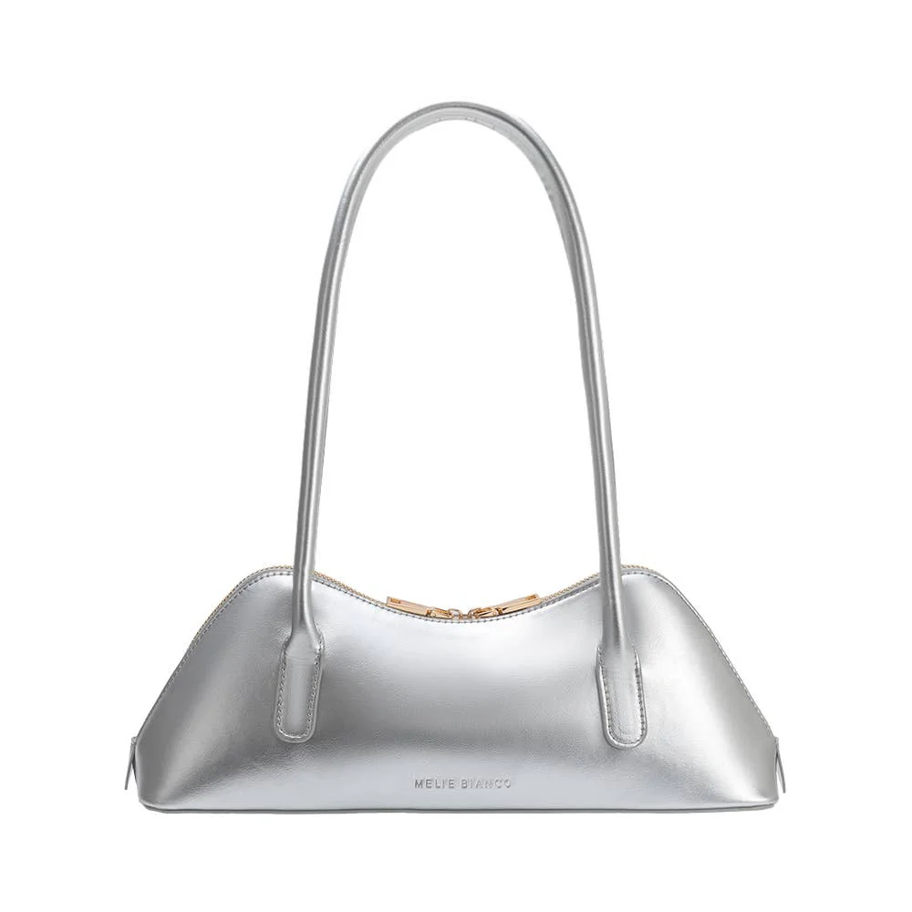 Dakota Silver Recycled Vegan Leather Shoulder Bag - Image 4