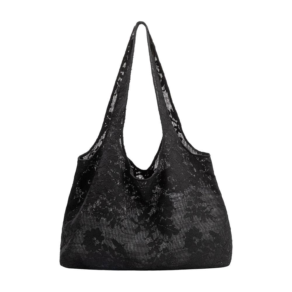Lace Market Black Vegan Cotton Bag