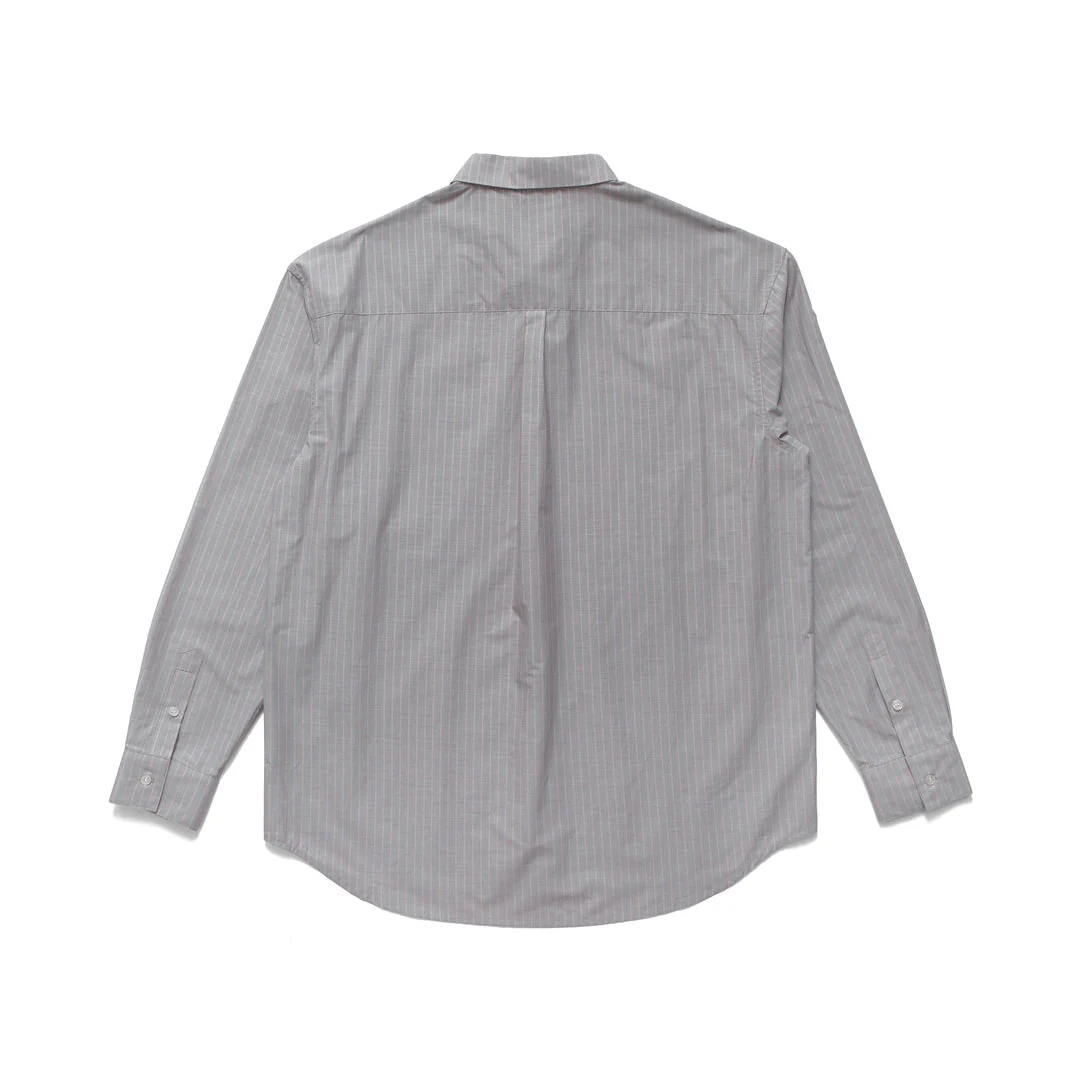 Longsleeve Button Up Shirt in Grey / Peach - Image 3