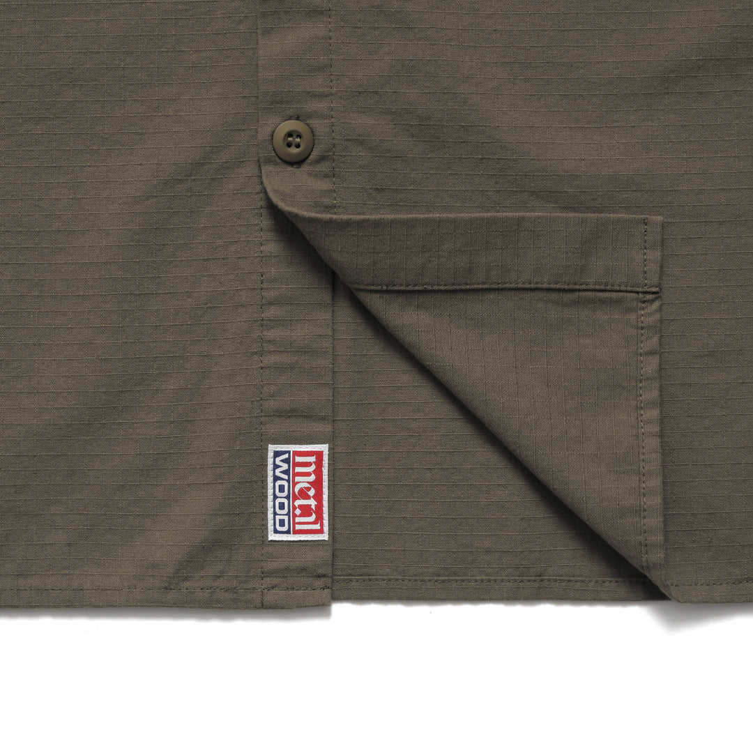 Paneled Workshirt in Olive - Image 4