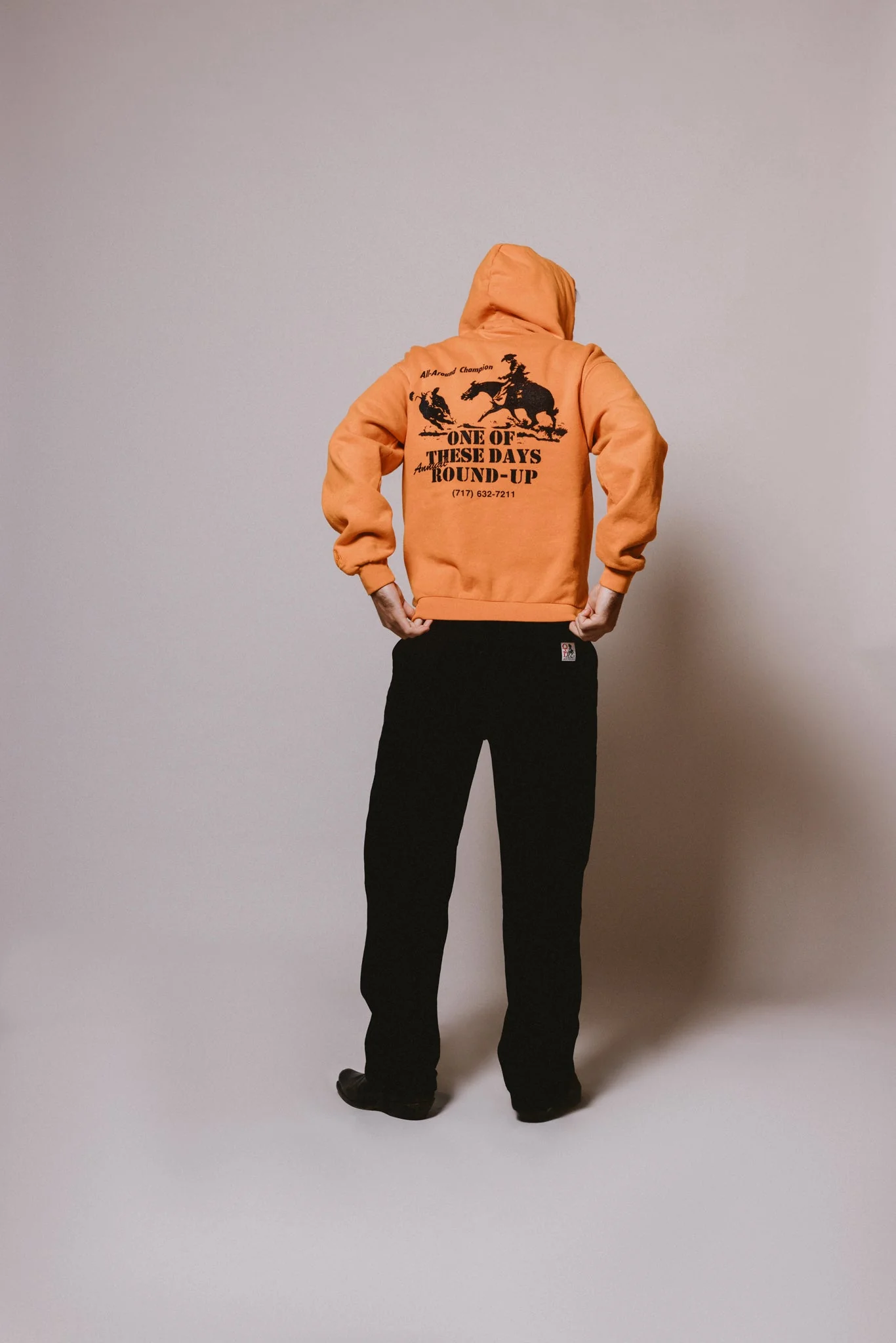 Round Up Hooded Sweatshirt in Orange - Image 3