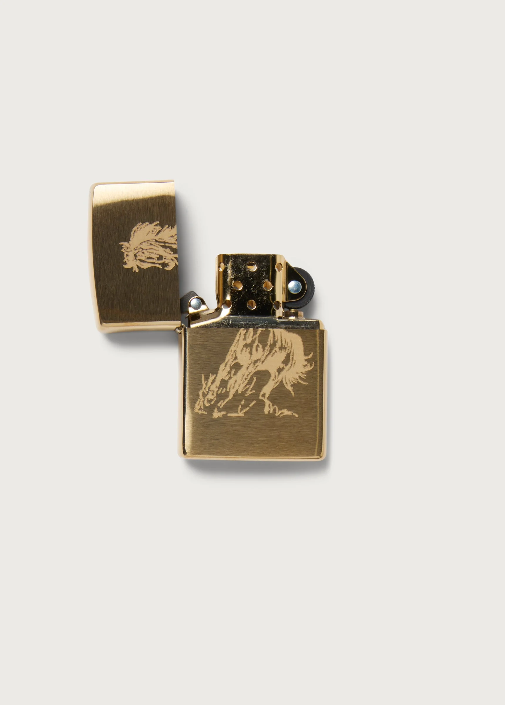 Running Horse Zippo in Gold - Image 3