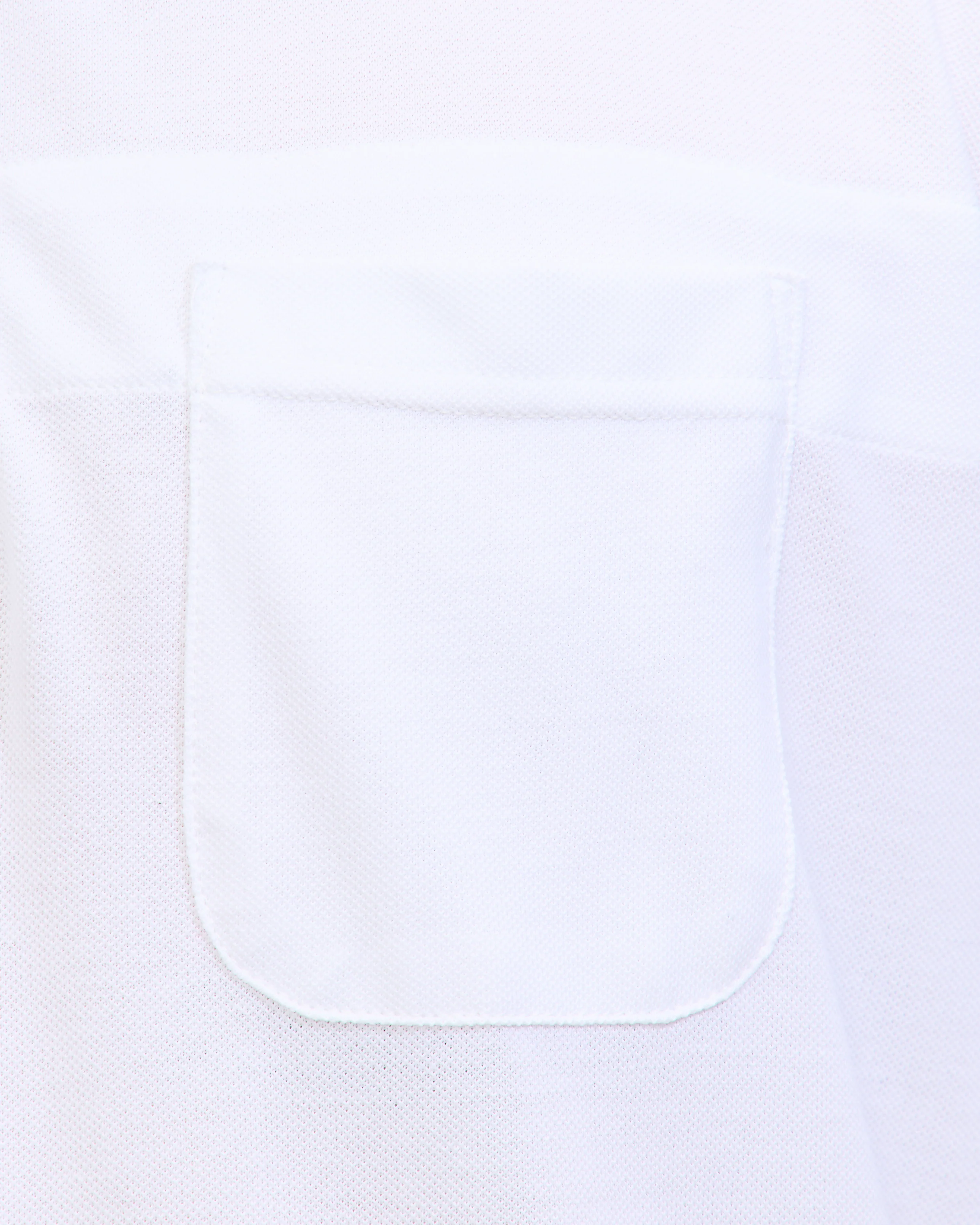 Polo Shirt in White Cotton Pique - Image 3