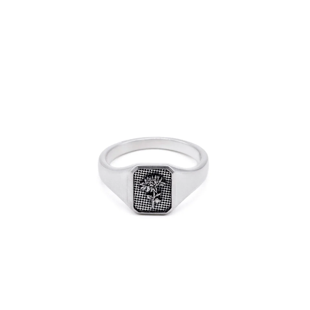 Silver Chrysanth Ring