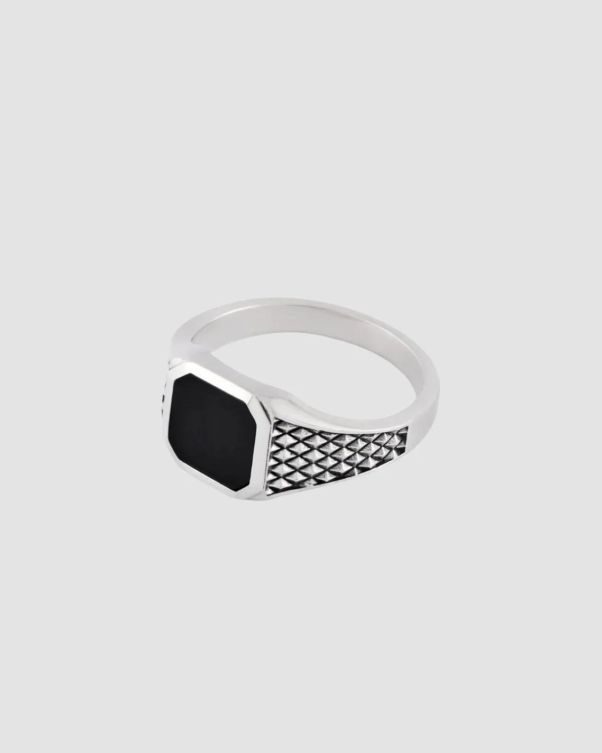 Silver Onyx Armour Ring