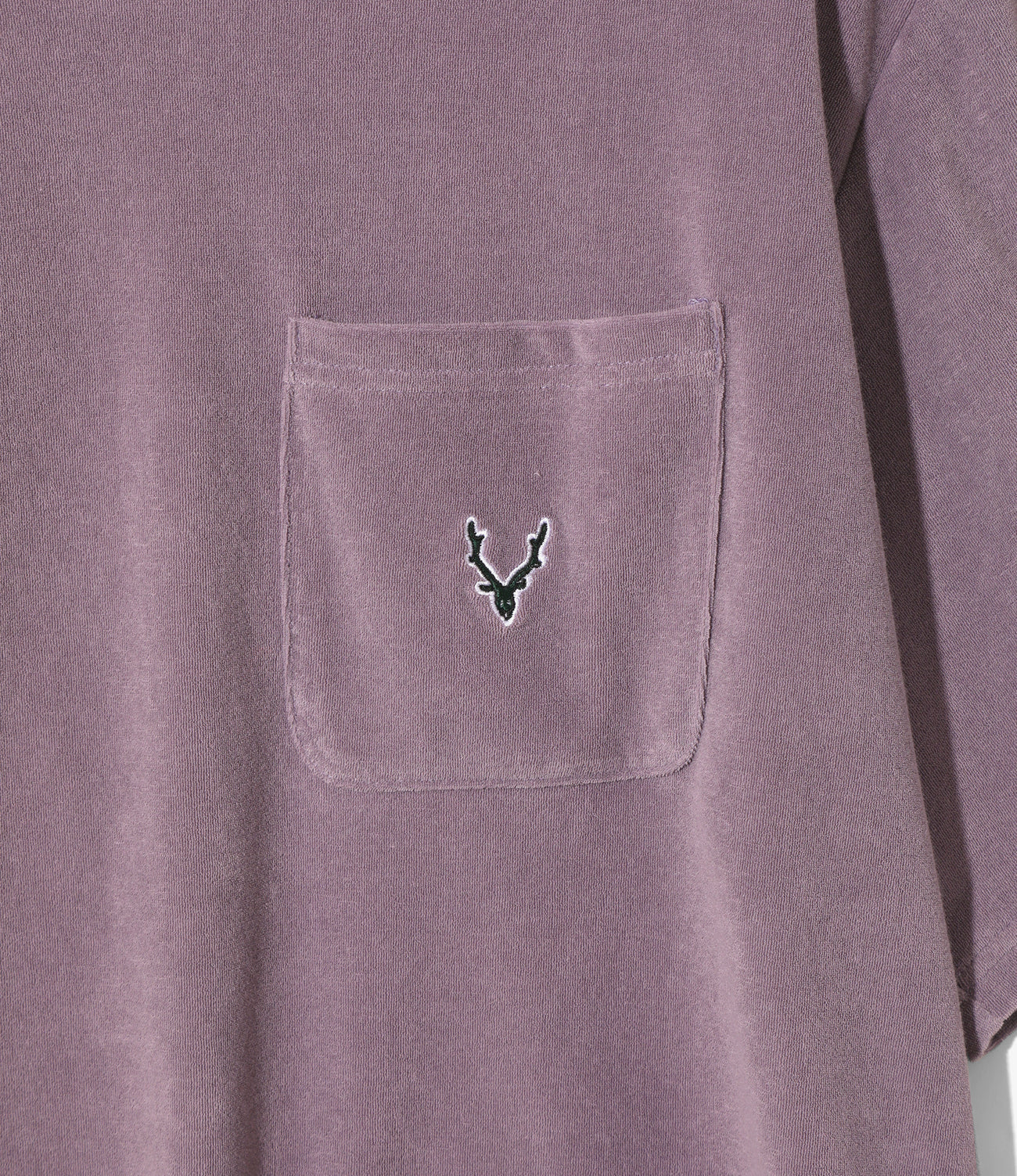 S/S ROUND POCKET TEE - C/PE PILE in Lavender - Image 2