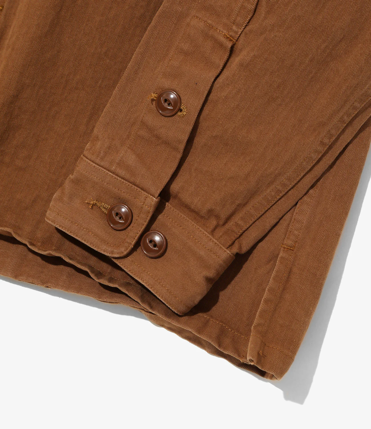 Smokey Shirt Cotton Herringbone in Brown - Image 3