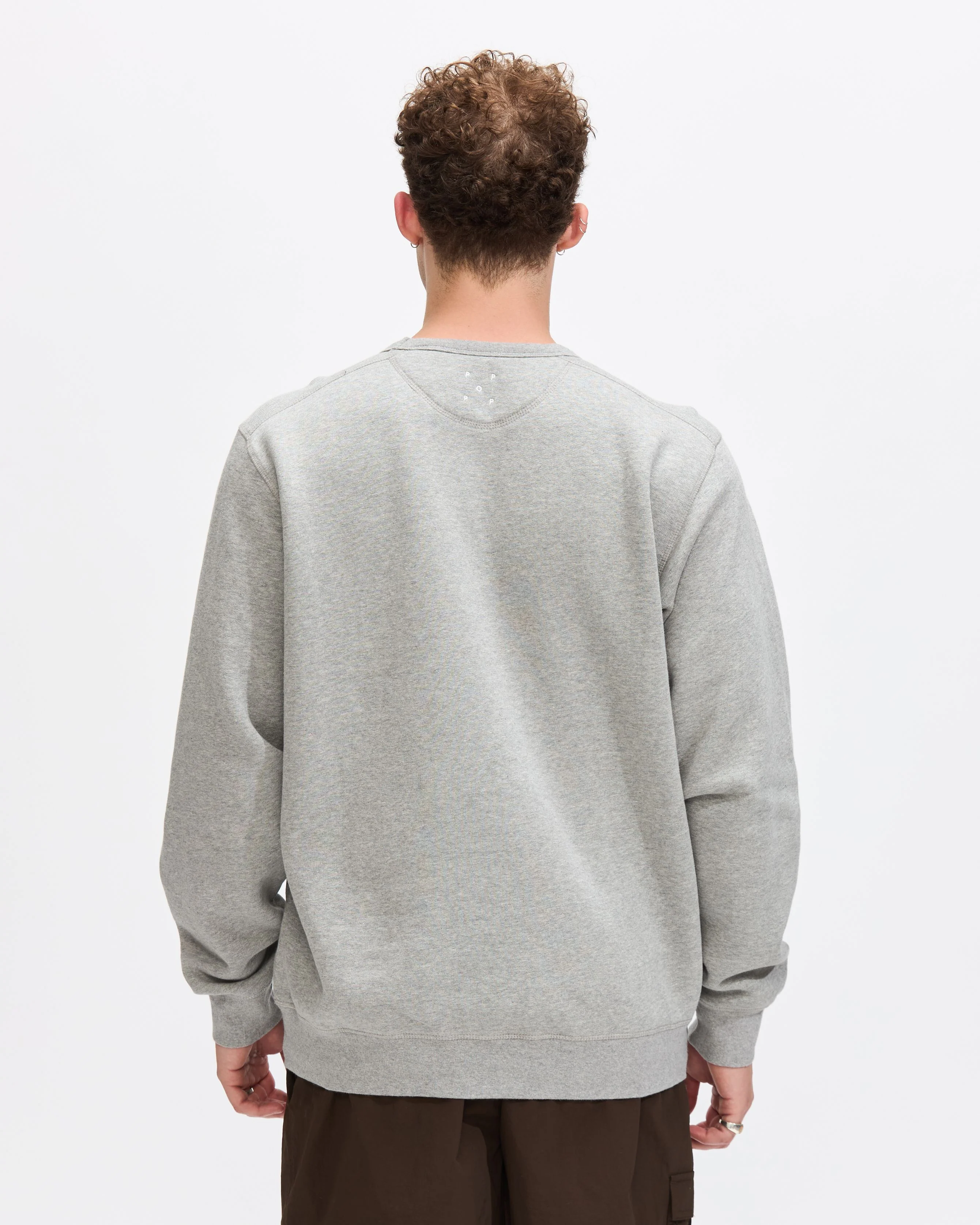 St Annen Crest Crewneck in Heather Grey - Image 4