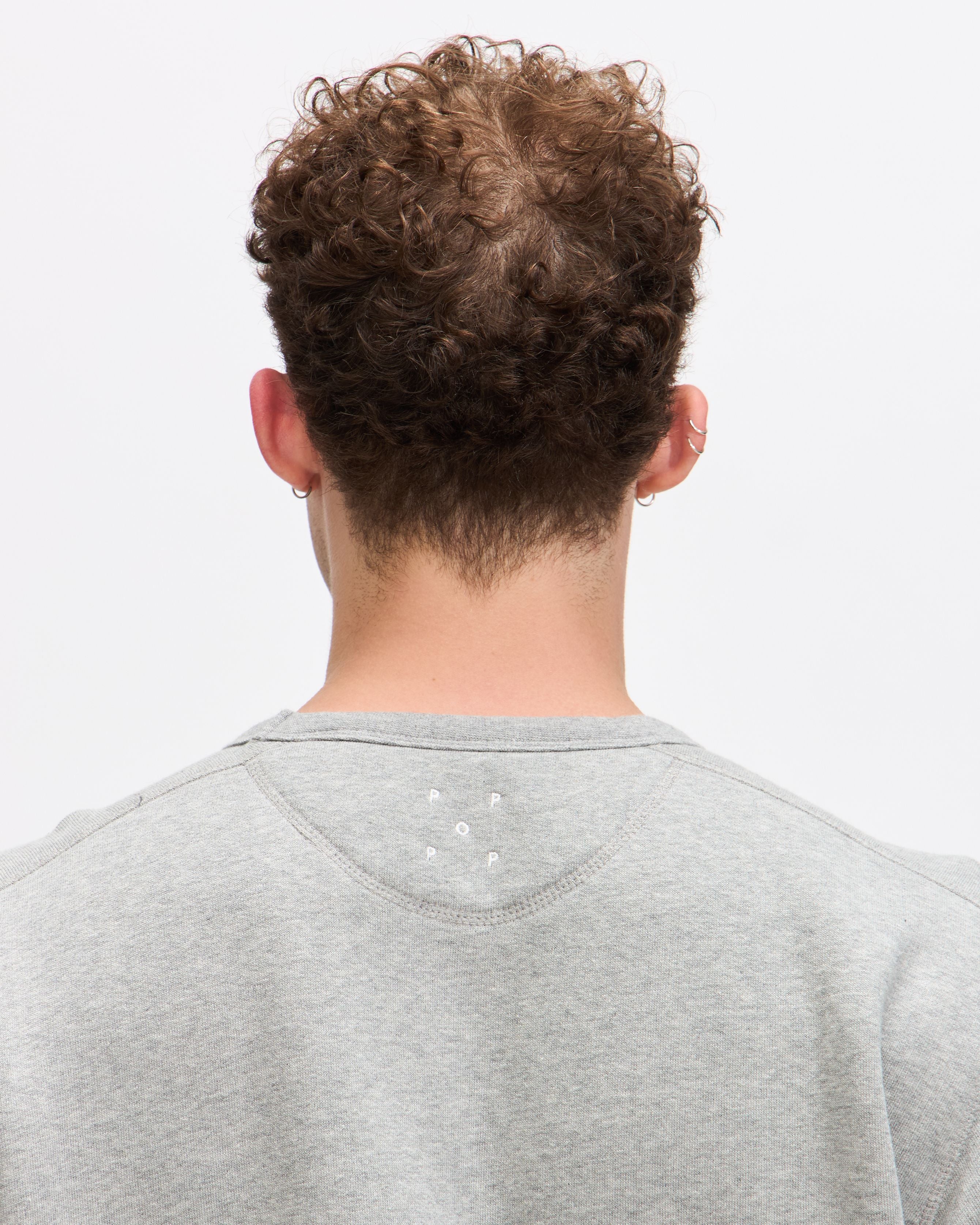 St Annen Crest Crewneck in Heather Grey - Image 5