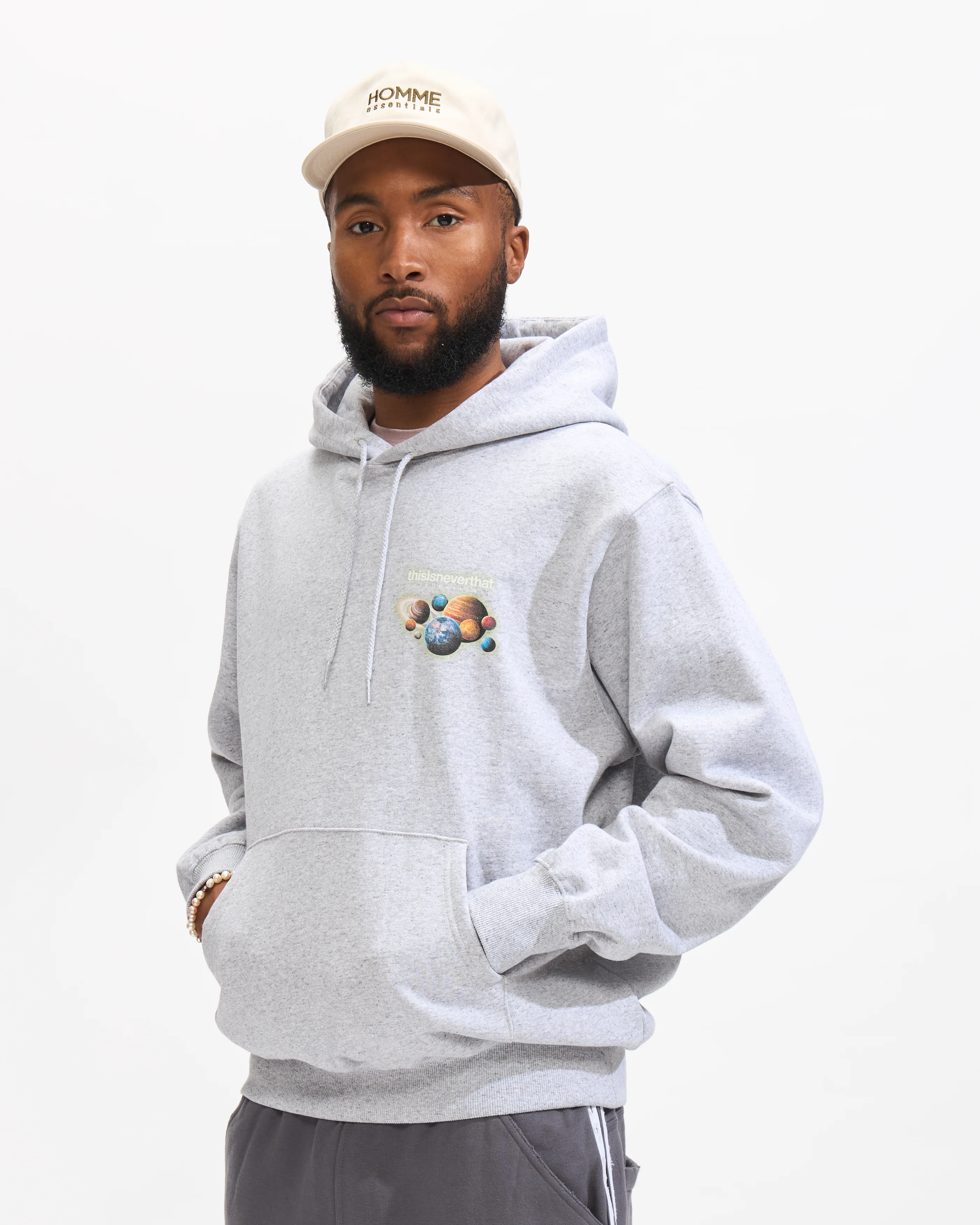 Solar System Hoodie in Heather Grey - Image 4