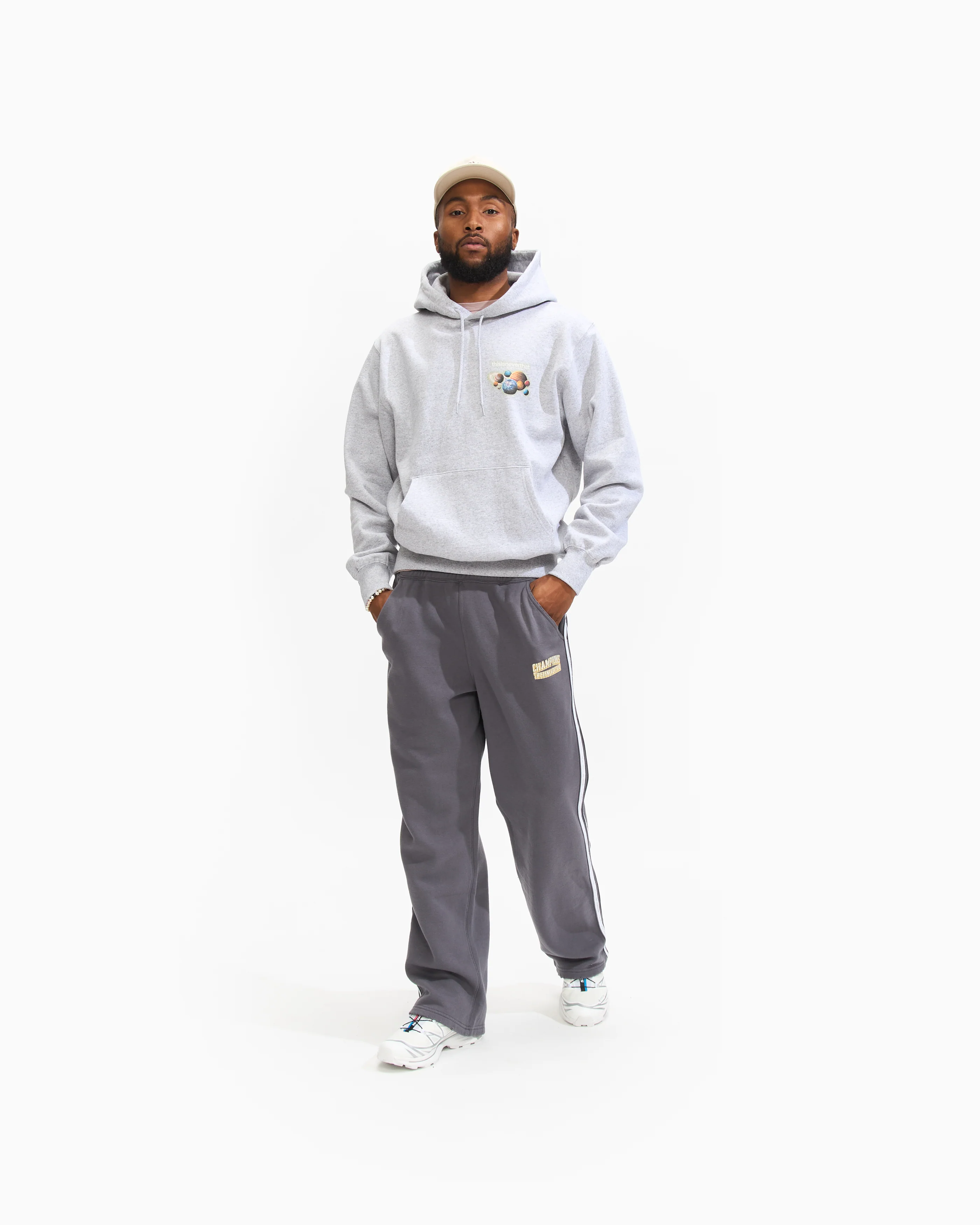 Solar System Hoodie in Heather Grey - Image 6