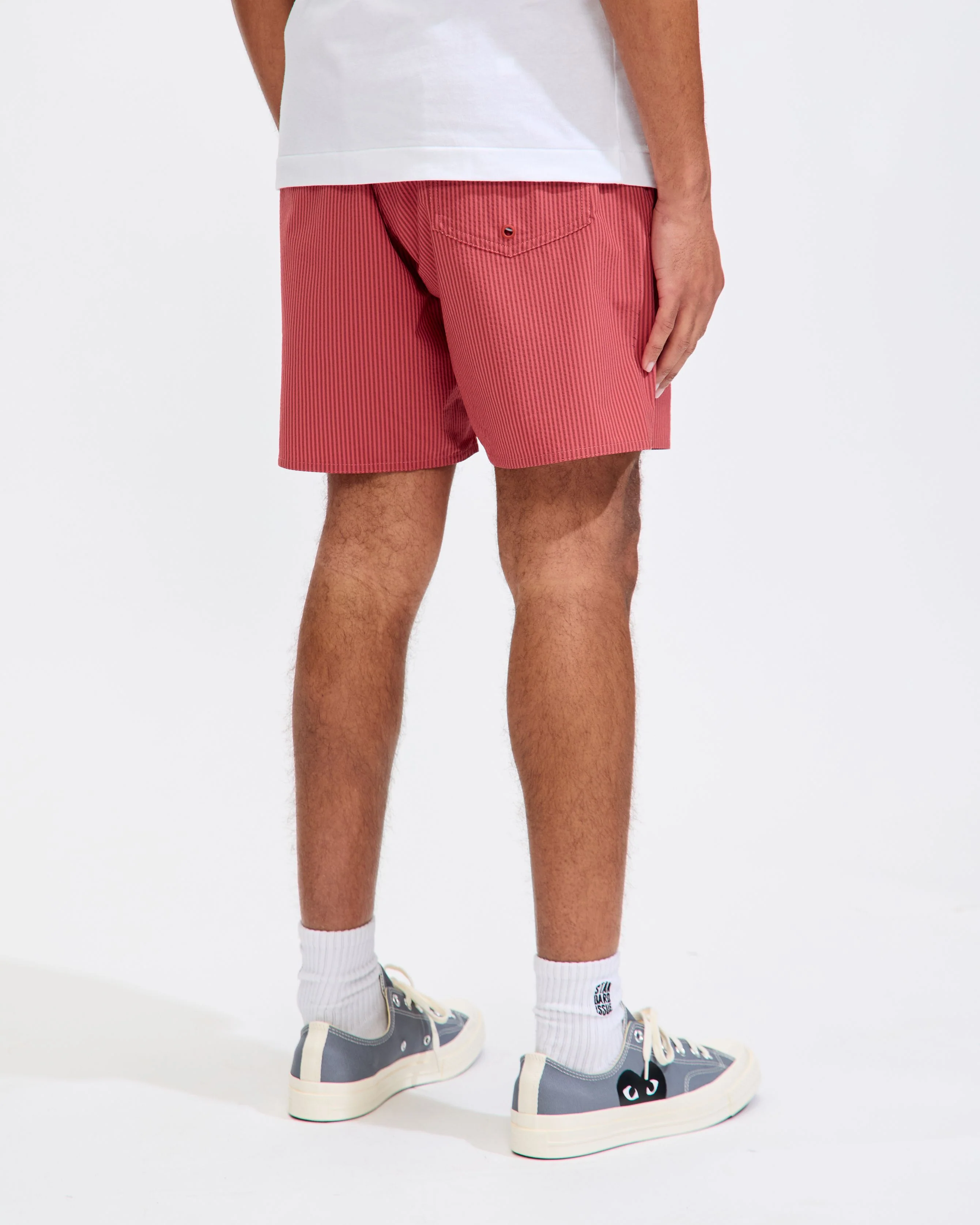 Timothy Seersucker Swim Short in Mineral Red - Image 3