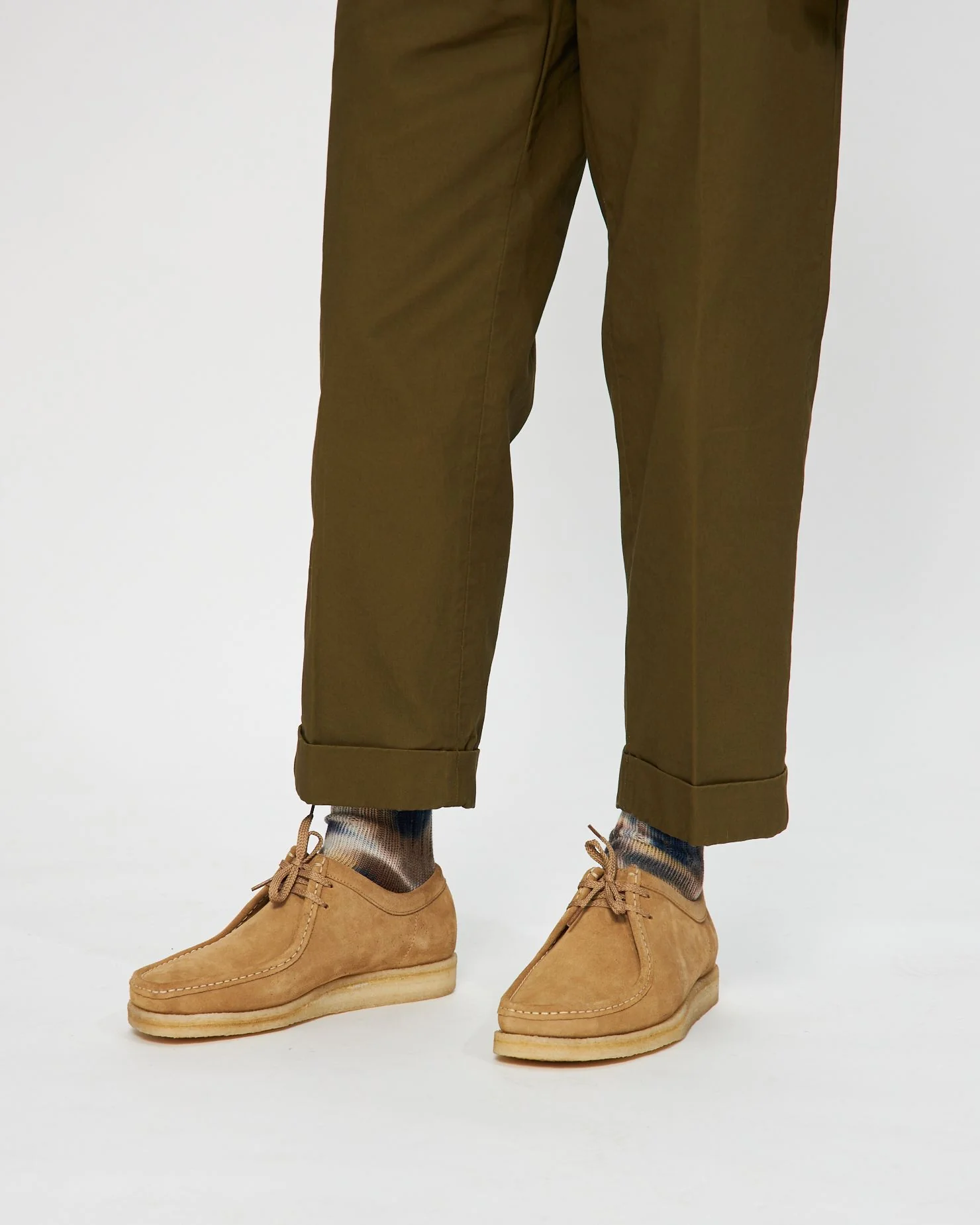 Twill Wide Trousers in Olive - Image 3