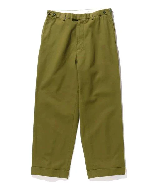 Twill Wide Trousers in Olive - Image 5