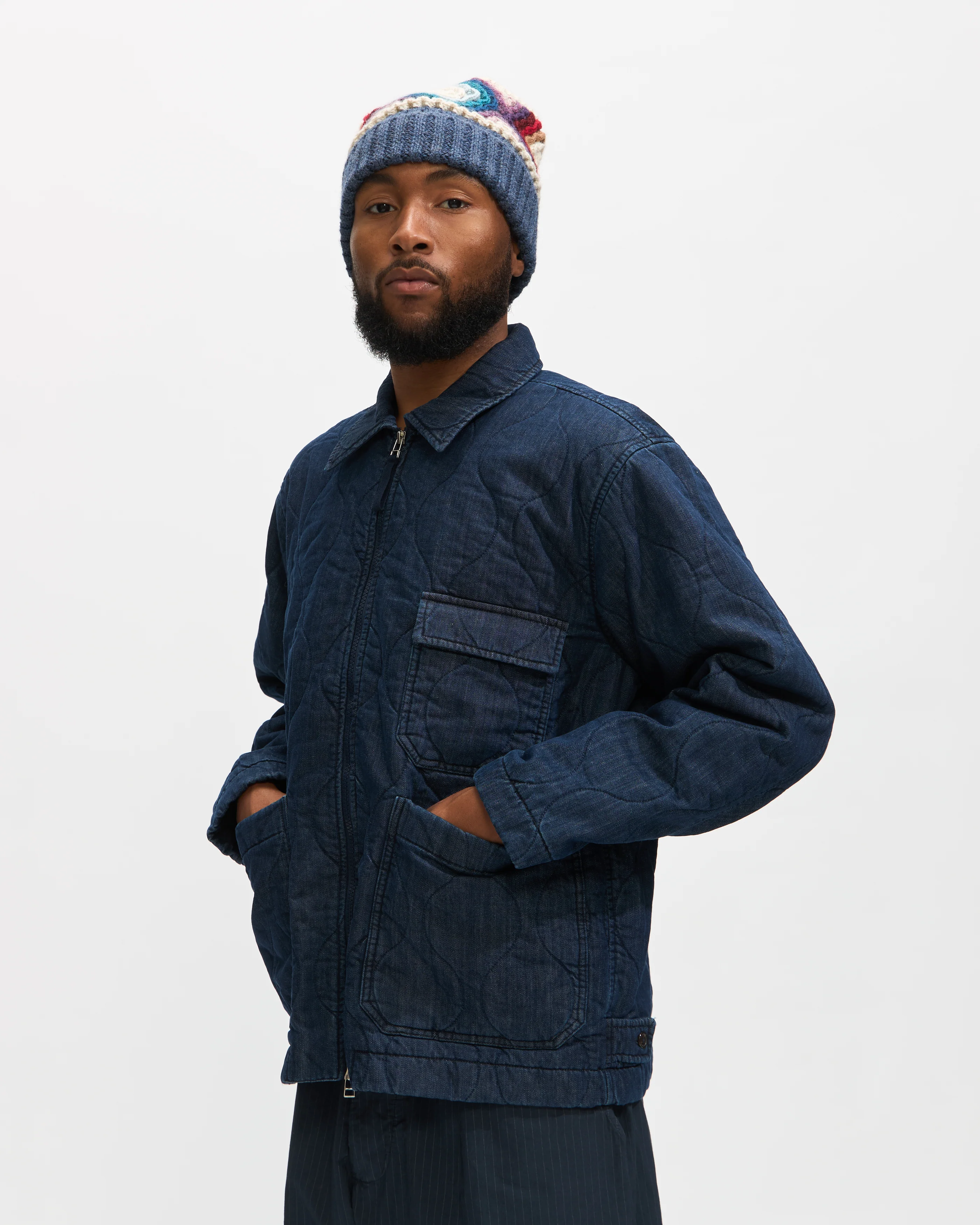 Gower Jacket in Indigo Quilt Denim - Image 4