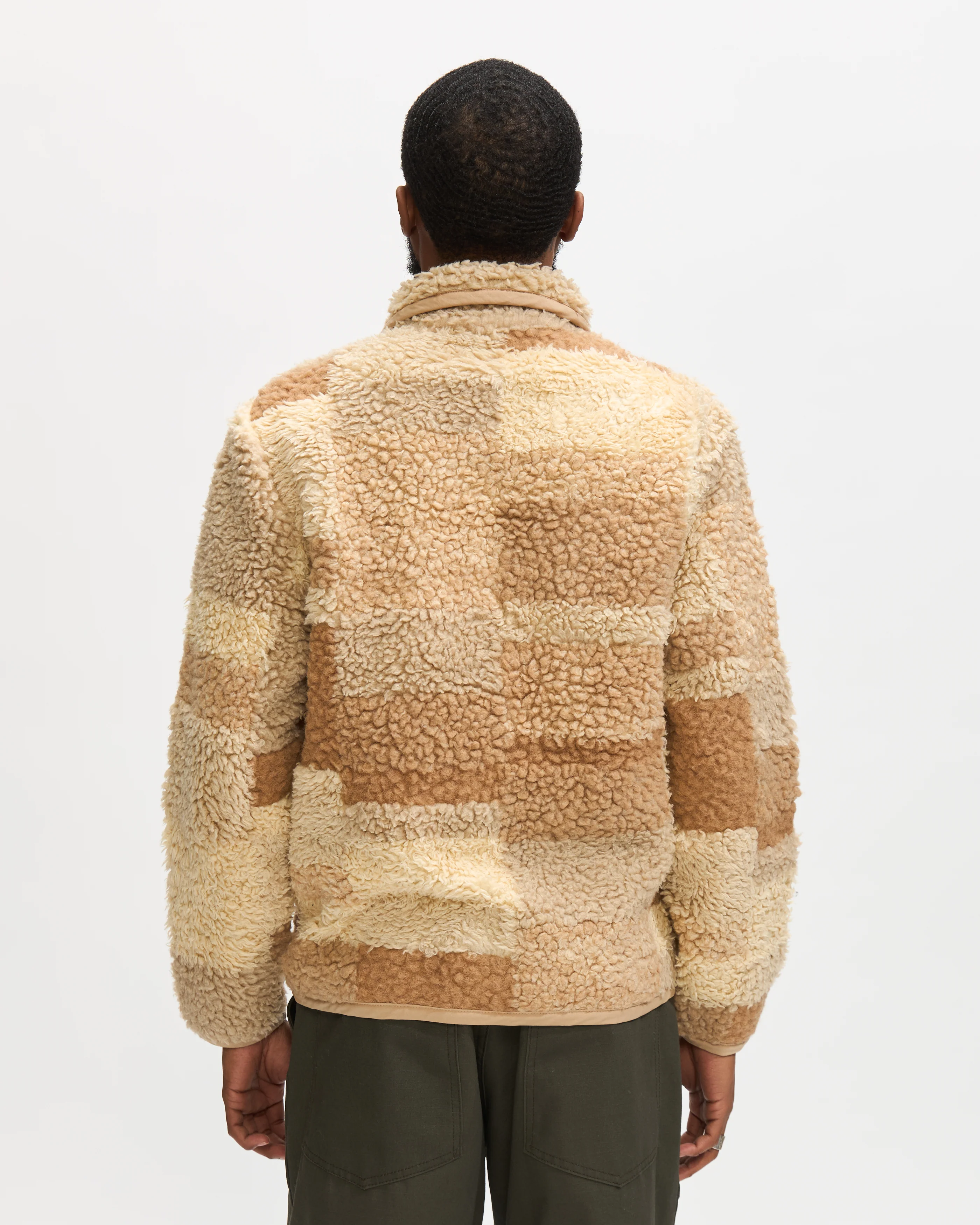 Lancaster Jacket in Sand Patchwork Fleece - Image 3